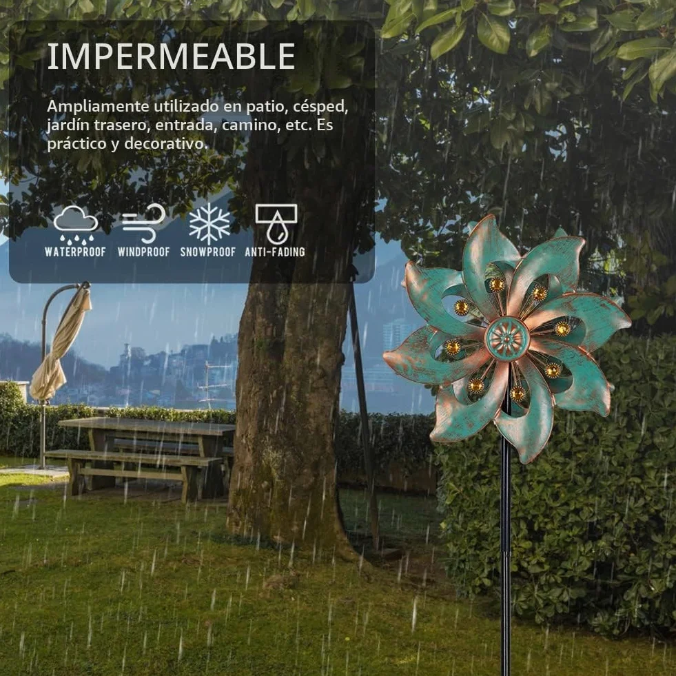 Molinillos de Viento Metal Impermeables 94 x 25,4 cm para Jardín y Patio