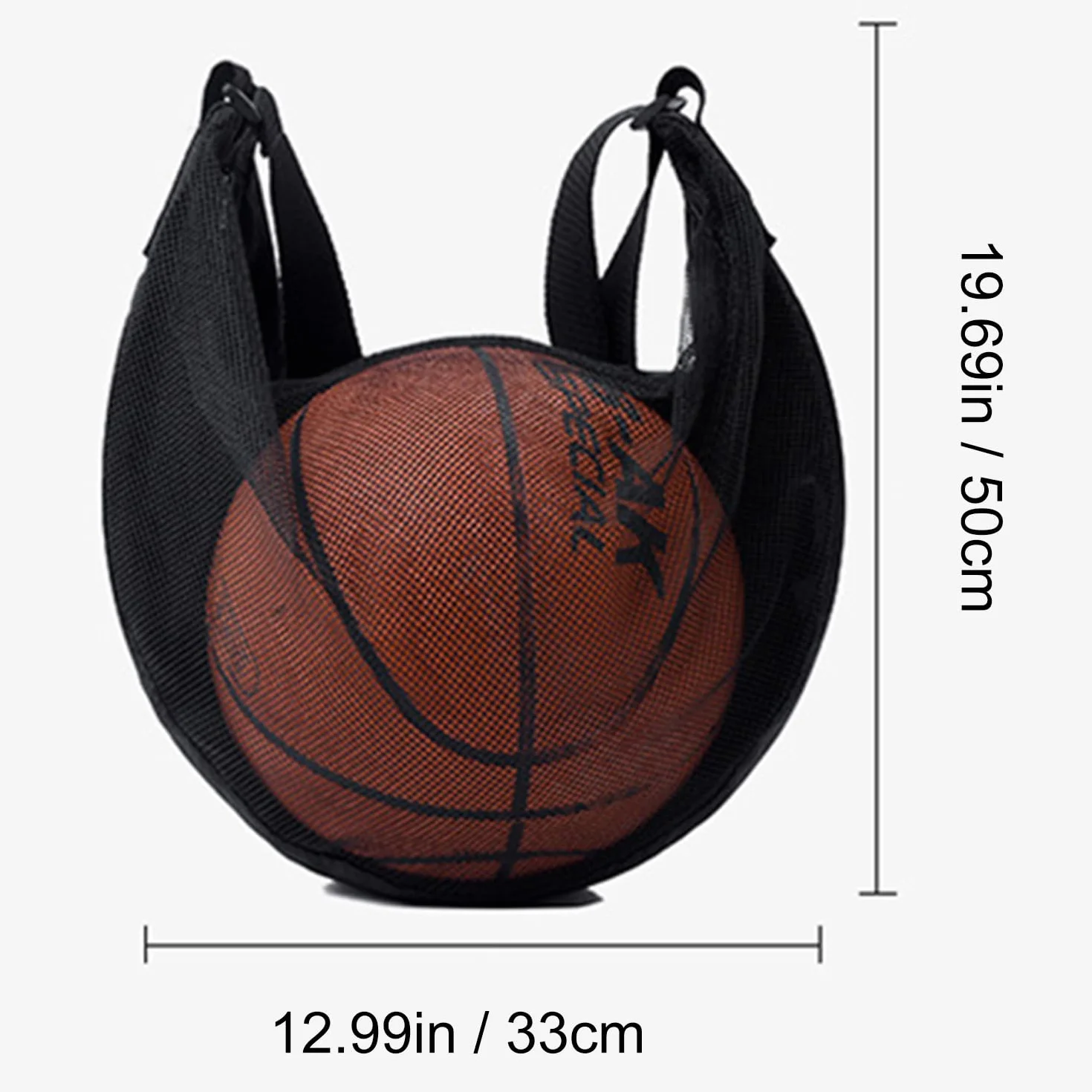 WUBAYI Bolsa de baloncesto de malla con mosquetón portador de pelota de fútbol
