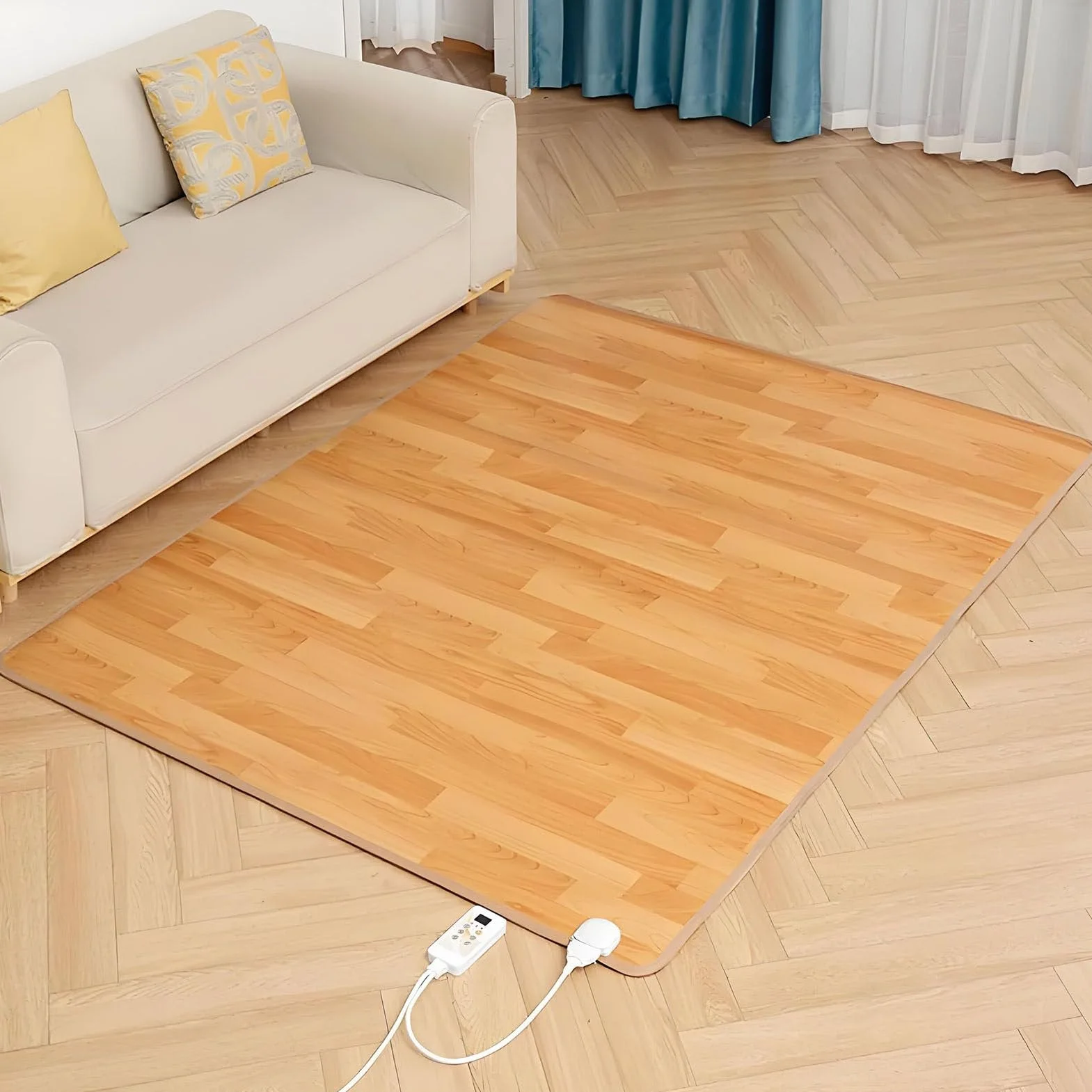 Alfombras Calefactables,Calentamiento de Grafeno,Temperatura Ajustable,Calentamiento a Temperatura Constante,PVC Alfombra Electrica Calefactora Suelo 50×100cm