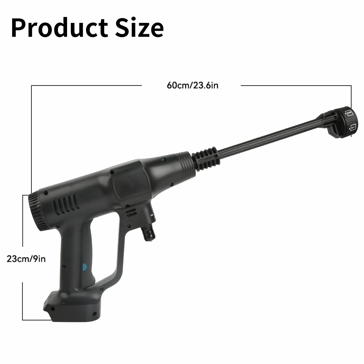 Limpiador de alta presión inalámbrico, 21 V Max 200 Bar Limpiador de alta presión con batería 6,0 Ah, Press & Clean Pistola de lavado con pantalla LCD de potencia y 3 velocidades (plata)