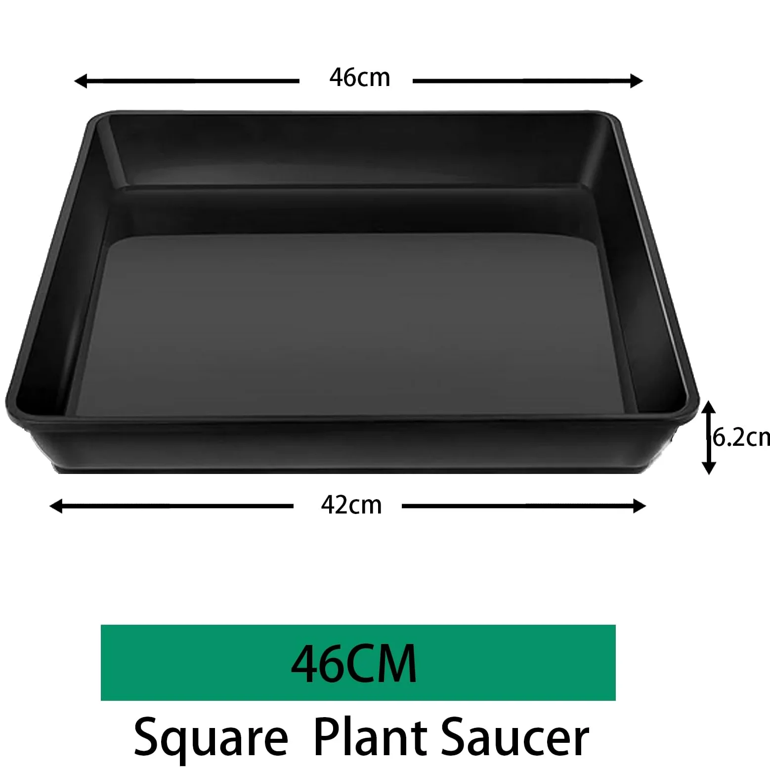 Paquete de 5 platillos cuadrados para plantas de 18 pulgadas