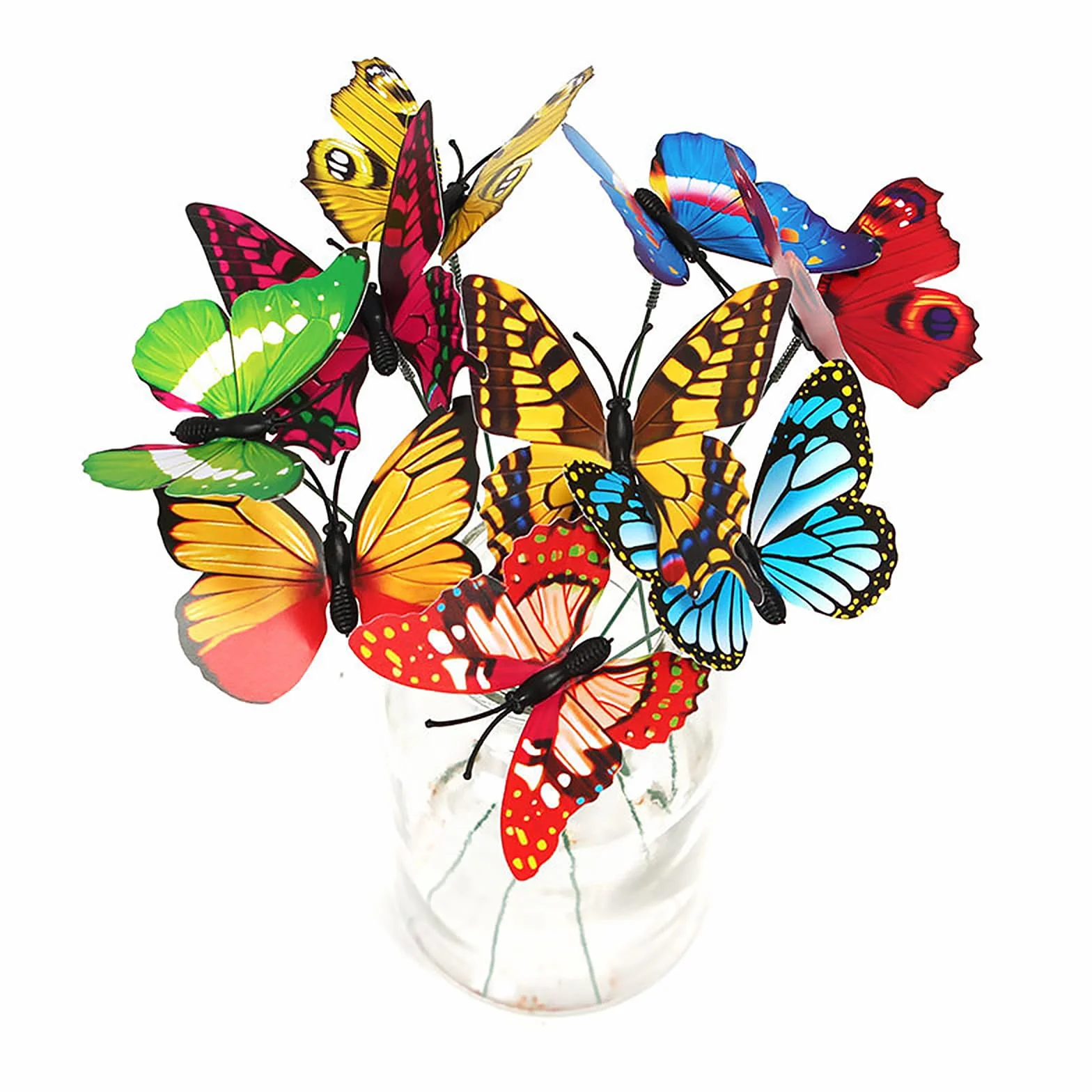 50 Piezas Estacas de Mariposas de Jardín, Estacas de Mariposa Impermeables, Mariposa Coloridas Alfileres de Flores para Exteriores Patio Plantador Maceta Primaver Jardín Decoración