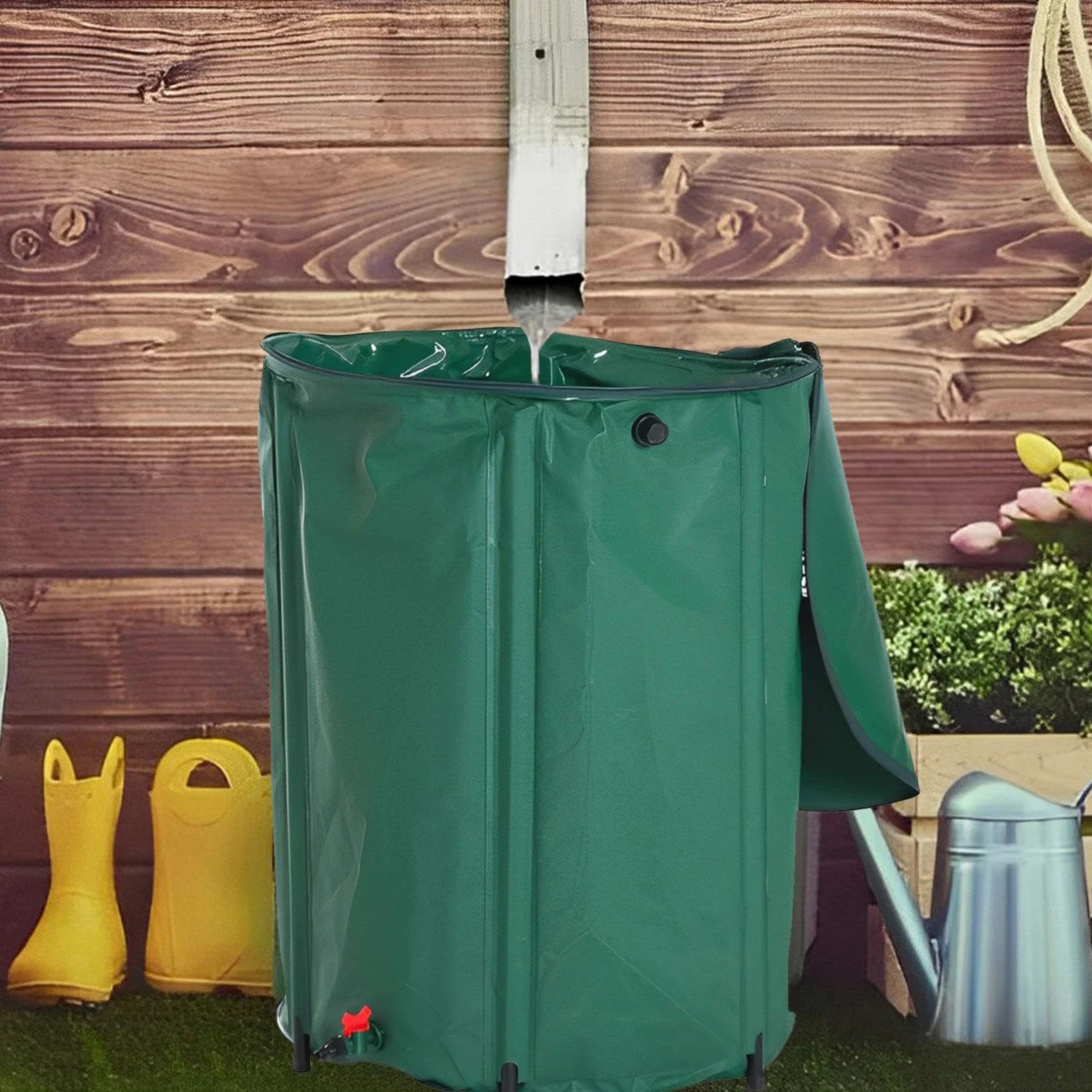 Colector de agua de lluvia | Barril de lluvia plegable con gran capacidad | Prevención de desbordamiento resistente a los rayos UV para parque | Casa cálida, granja y lavado de coches