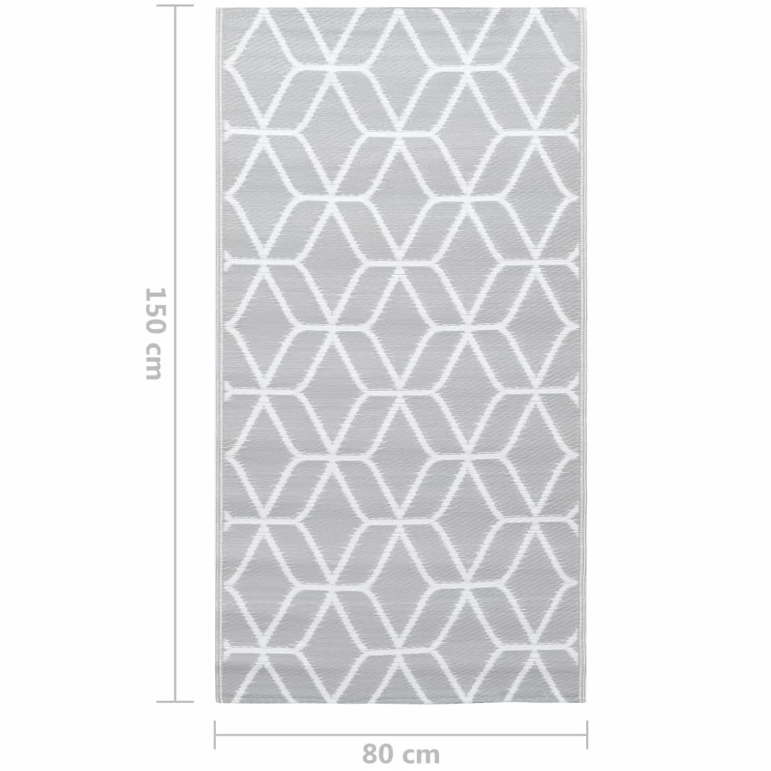 Homgoday Alfombra de exterior Arakil, gris, 80 x 150 cm, de polipropileno, resistente y fácil de limpiar