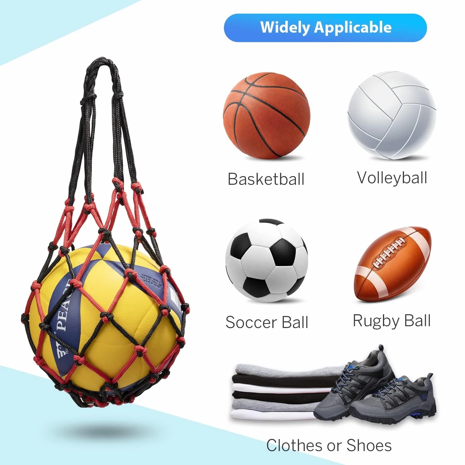DoGeek Net Bolsas Balones Negro para Baloncesto Voleibol Fútbol
