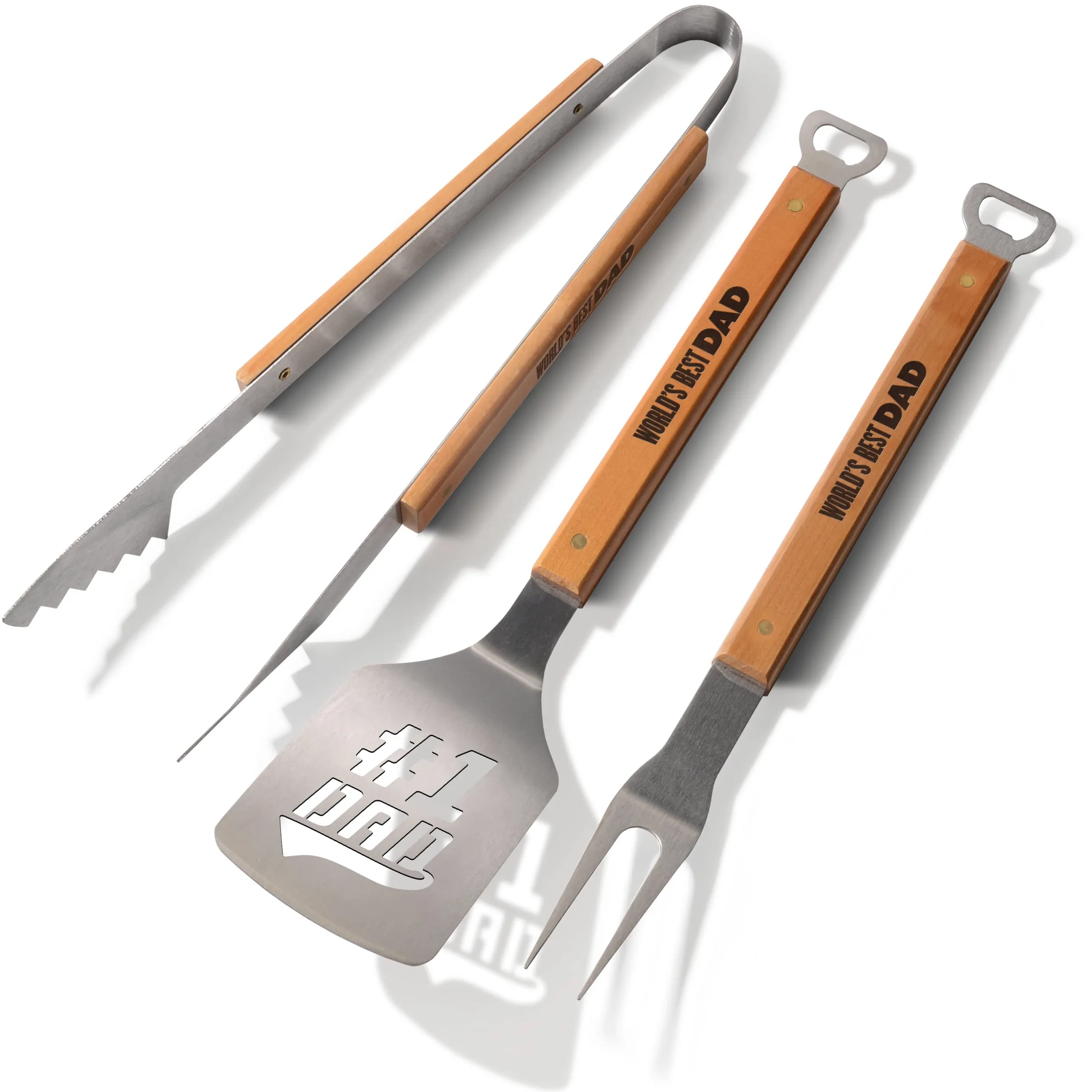 Sportula - Juego de Barbacoa de 3 Piezas de Acero Inoxidable, 1 papá