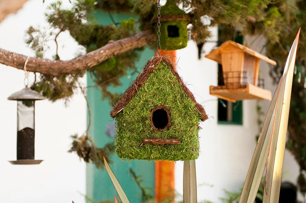 Super Moss (56012) Maison Birdhouse con Cadena, 11 x 12 Pulgadas, Verde Fresco