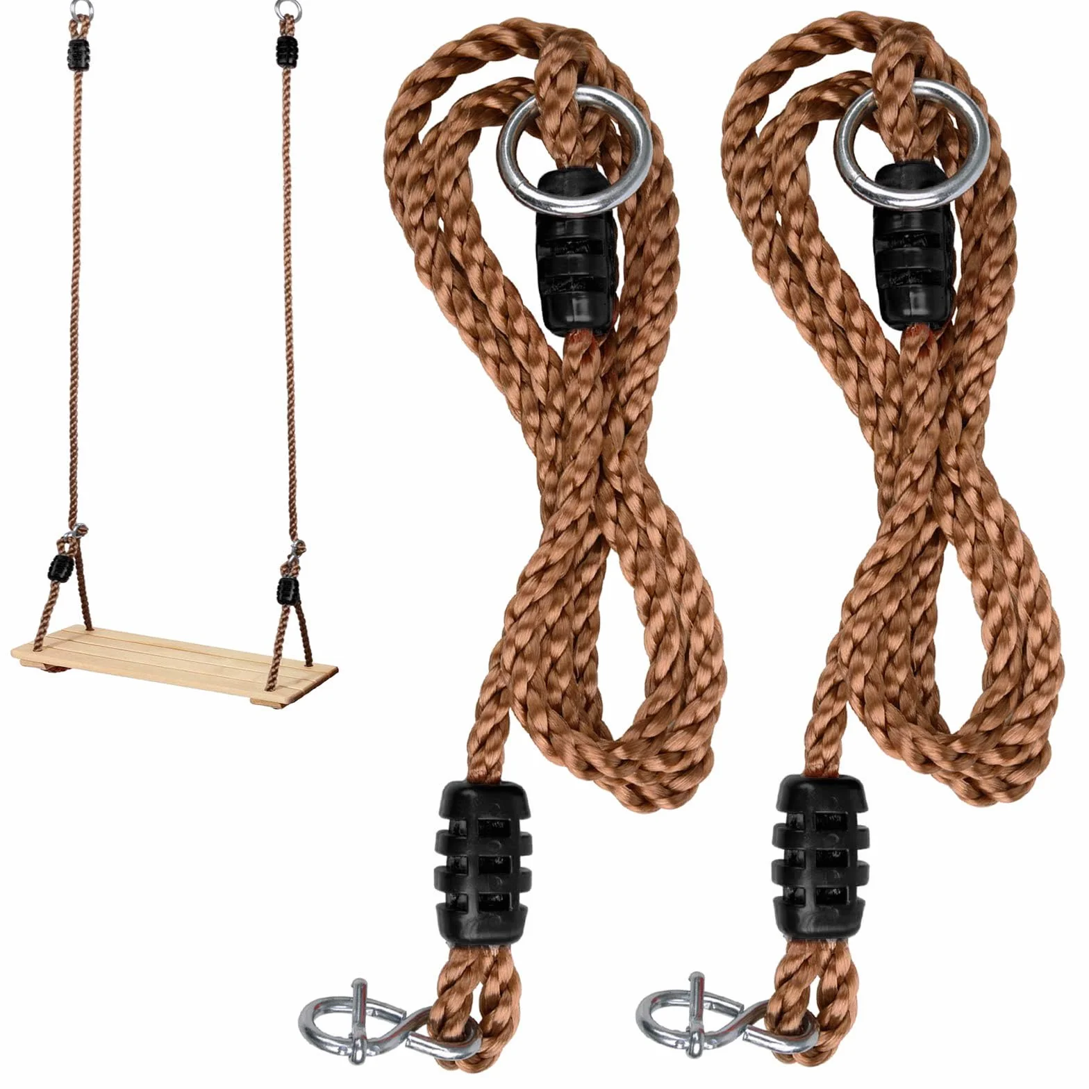 2 Piezas Cuerdas de Columpio Ajustables, 1.8 M Cuerdas de Extensión de Columpio, Flexibles Ajustables para Columpioes de Árbol Columpioes, Fácil de Instalar, para Hamacas, Columpios