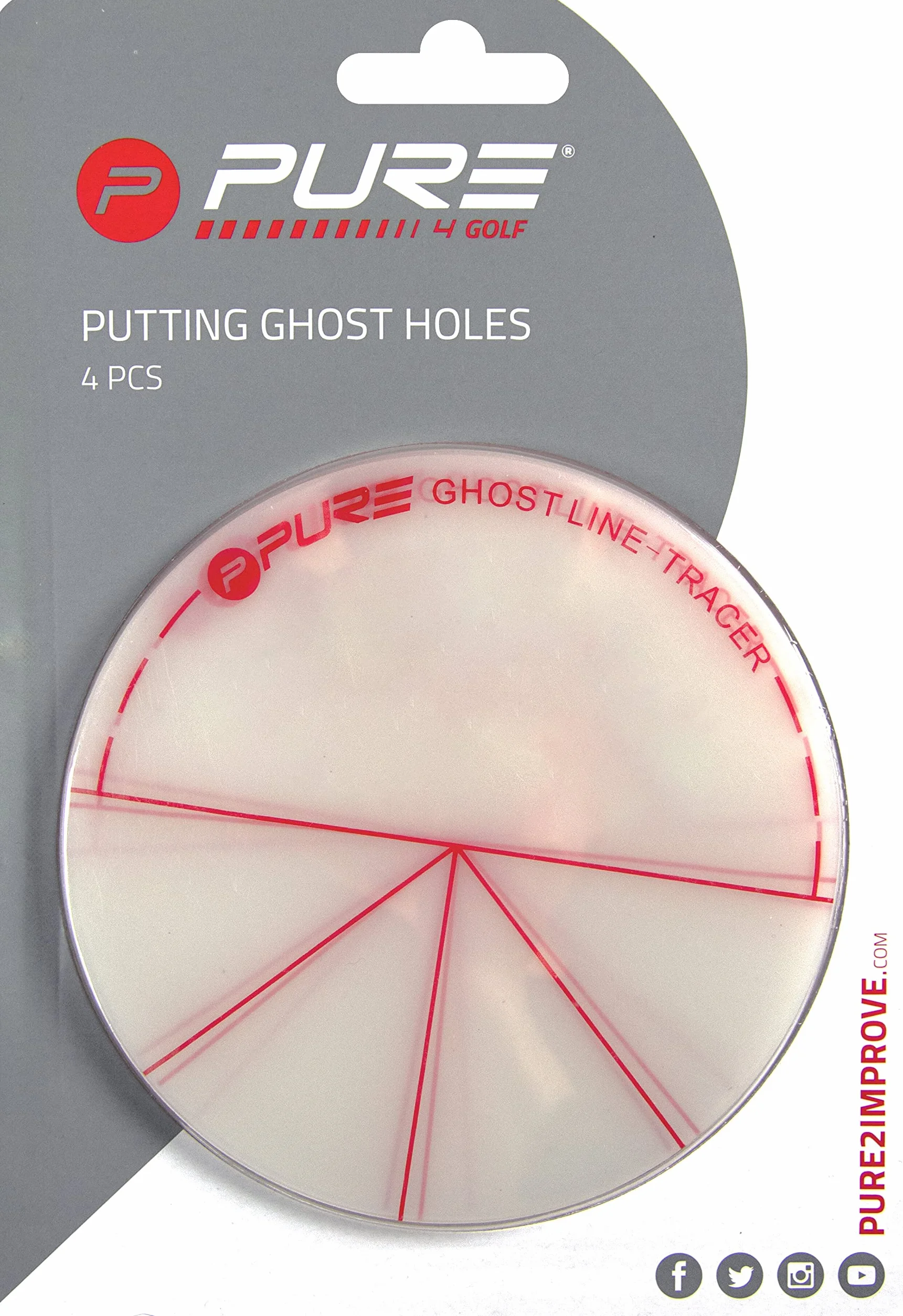Pure2Improve Ghost Holes Putting Line Transparente 4 Unidades