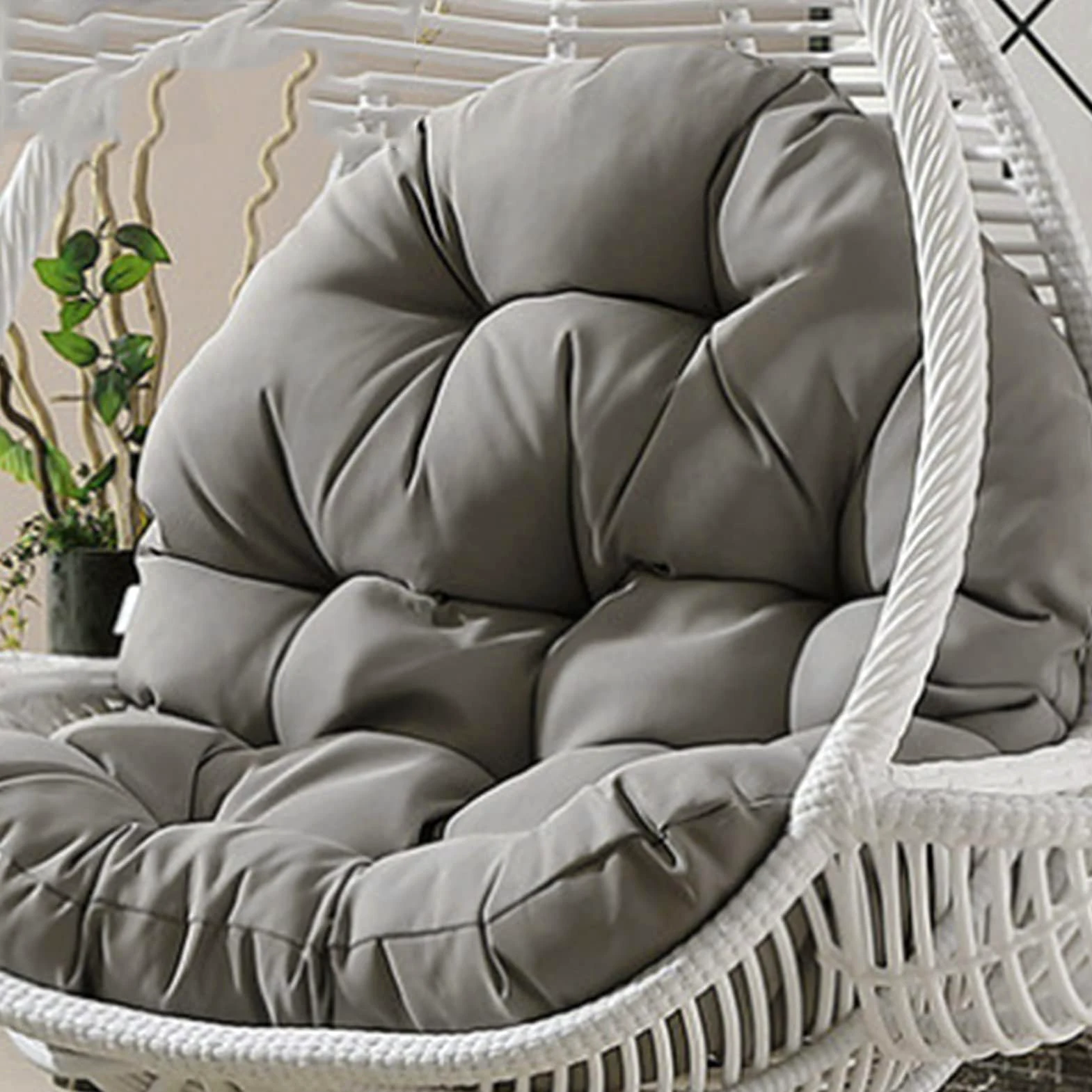 SenhE Cojín para Silla Colgante al Aire Libre, Tipo Huevo, Lavable, con Almohada Ajustable