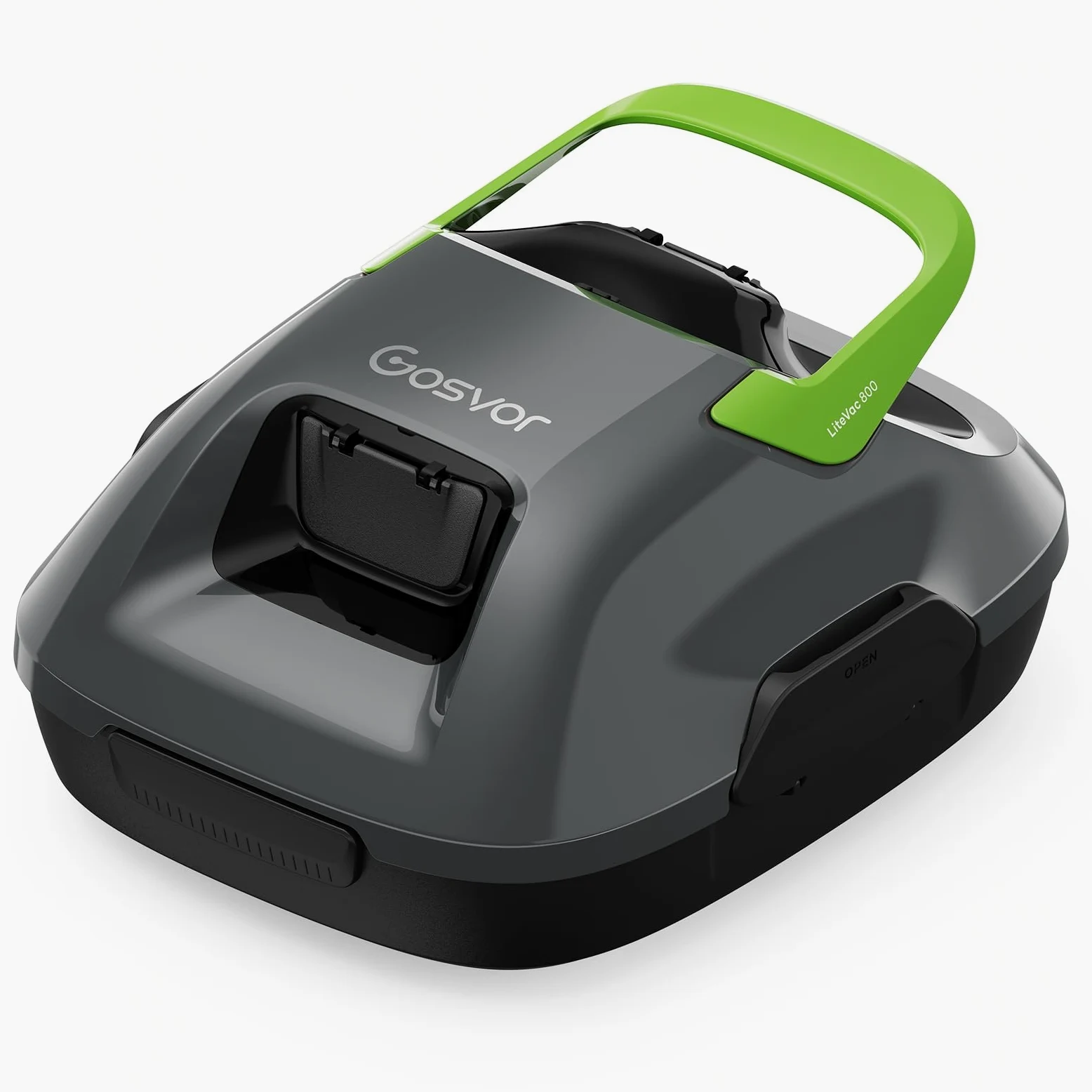 Gosvor (Nuovo 2026) Robot Limpiafondos Piscina Inalámbrico - Aspirador Piscina, 90 Min Autonomía, Autoestacionamiento, Fácil Uso, Robot Piscina para Suelo, Piscinas 80m²,Gris y Verde