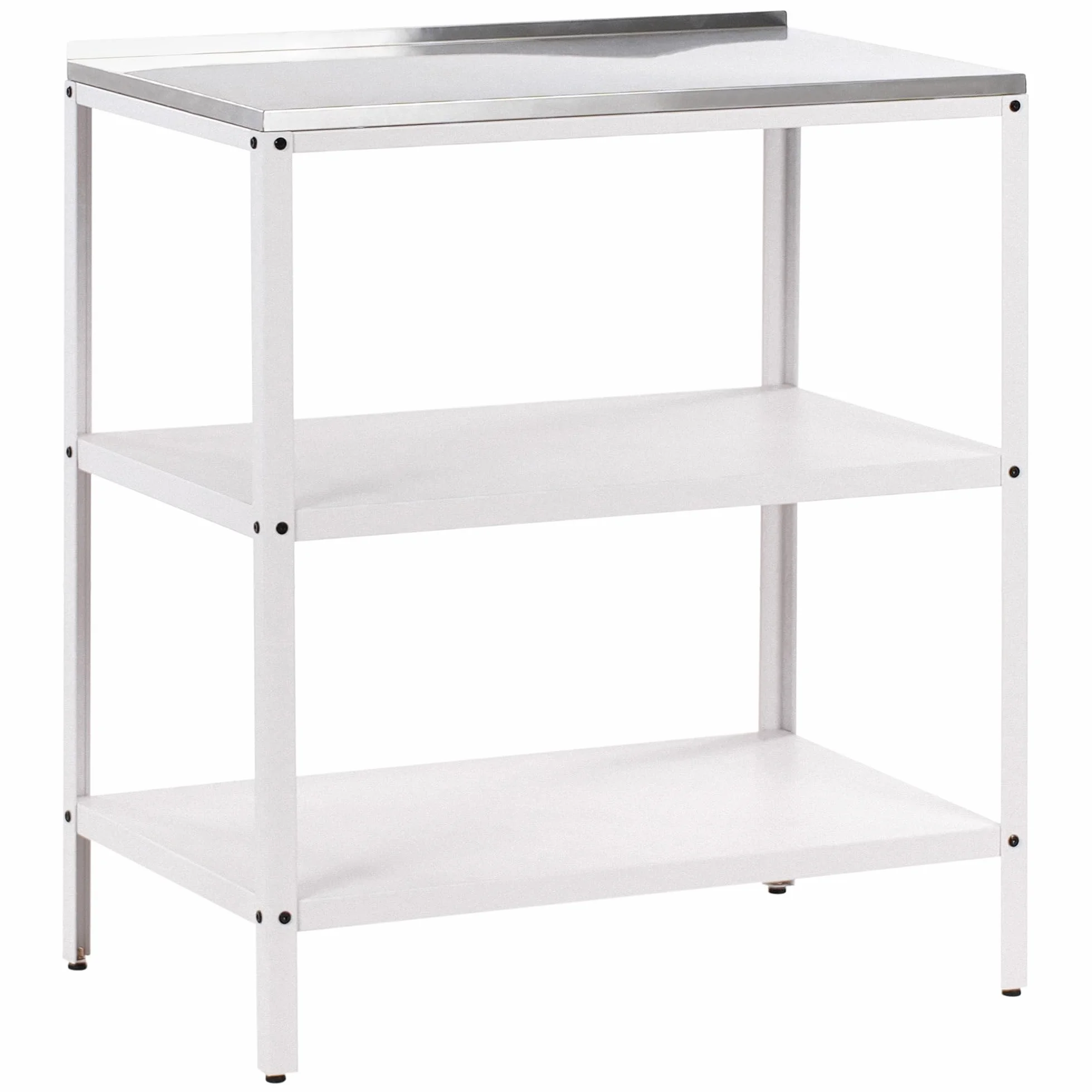 Beliani Conjunto de Cocina 2 Piezas de Exterior Acero Inoxidable Isla de Cocina y Armario con Fregadero Monomando Blanco Vilama