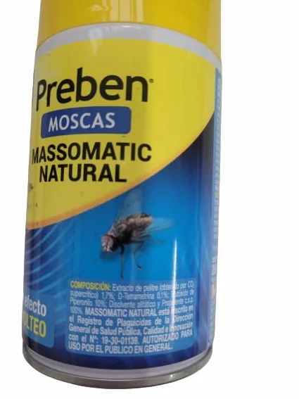Peyca Inseciticida natural para moscas Massomatic 250ml PACK 3 UNIDADES, gran efecto de volteo, listo para su uso - Preben