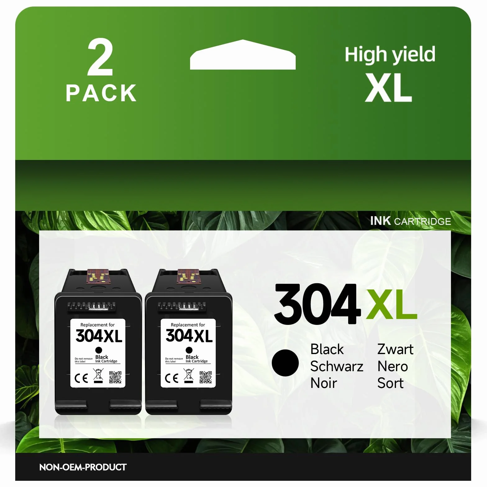 304XL Cartuchos Compatibles HP 304 para Envy 5000 Deskjet 3750 2630 (2 Negro)