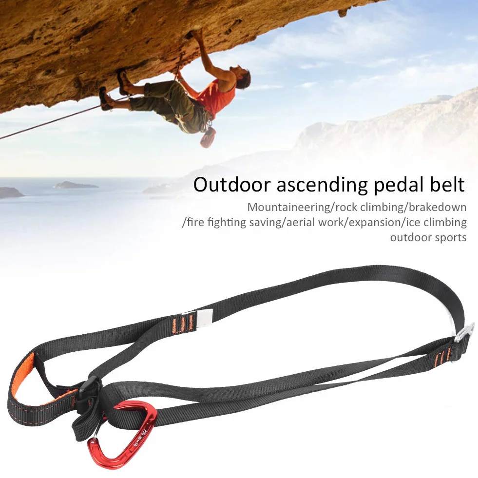 VGEBY Correa Ascendente para Escalada, Cinturón de Pedal Ajustable, Resistente a la Fricción, Elevador de Montañismo