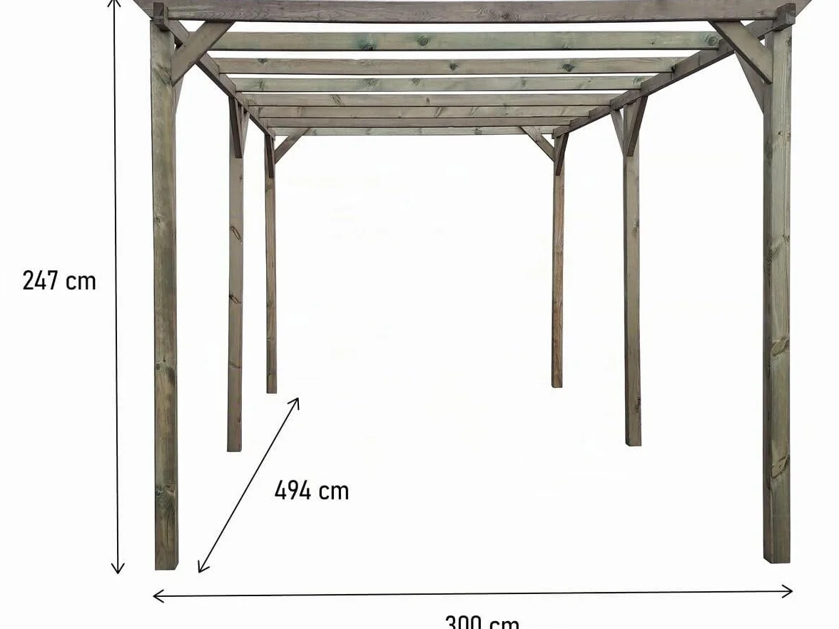 Habitat et Jardin Marquesina para vehículo de Madera <> 3 x 5 m