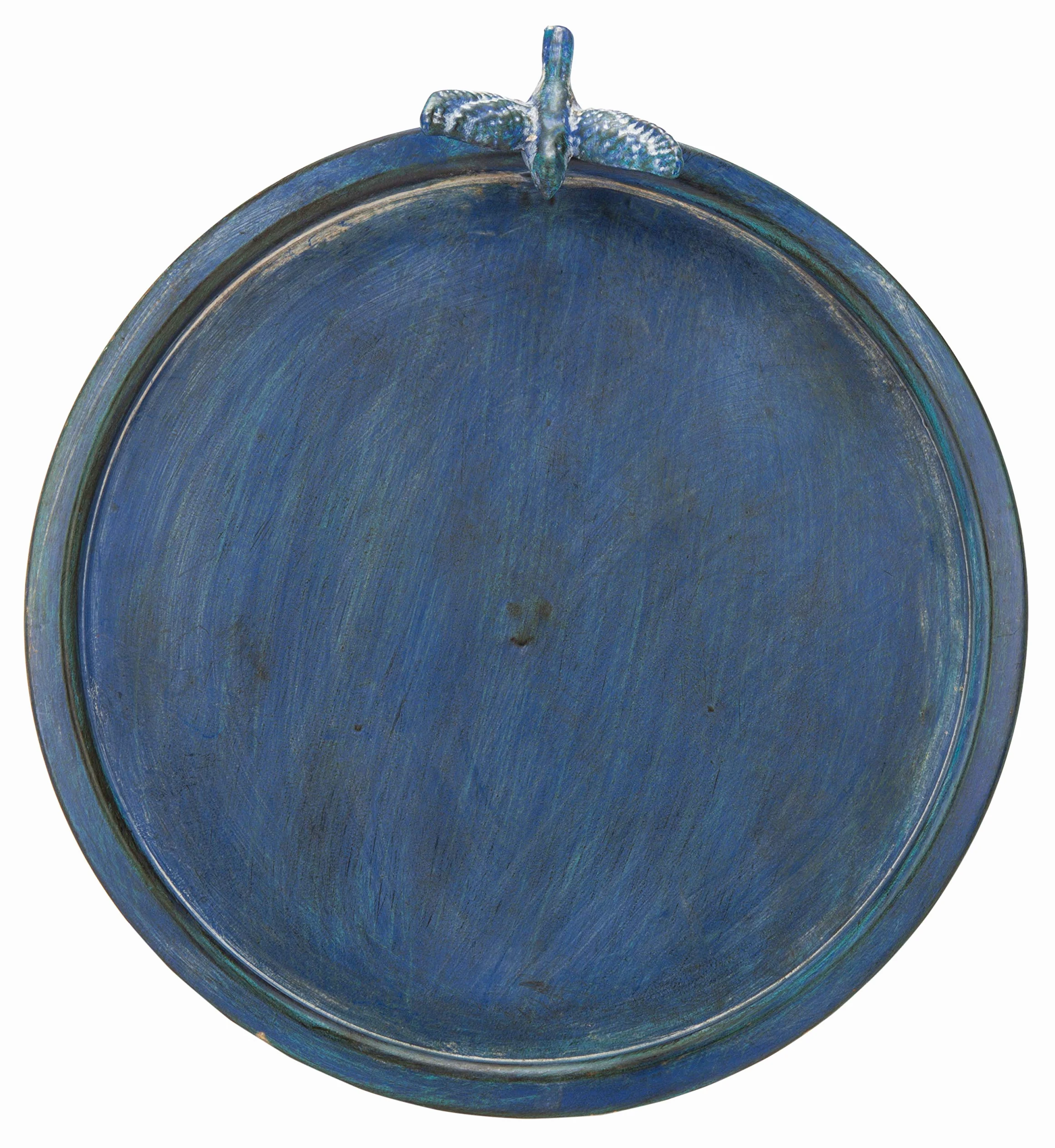 Safavieh Outdoor Collection Kensi PAT5025C - Bañera para pájaros de hierro envejecido, para jardín, patio, patio trasero, azul musgo