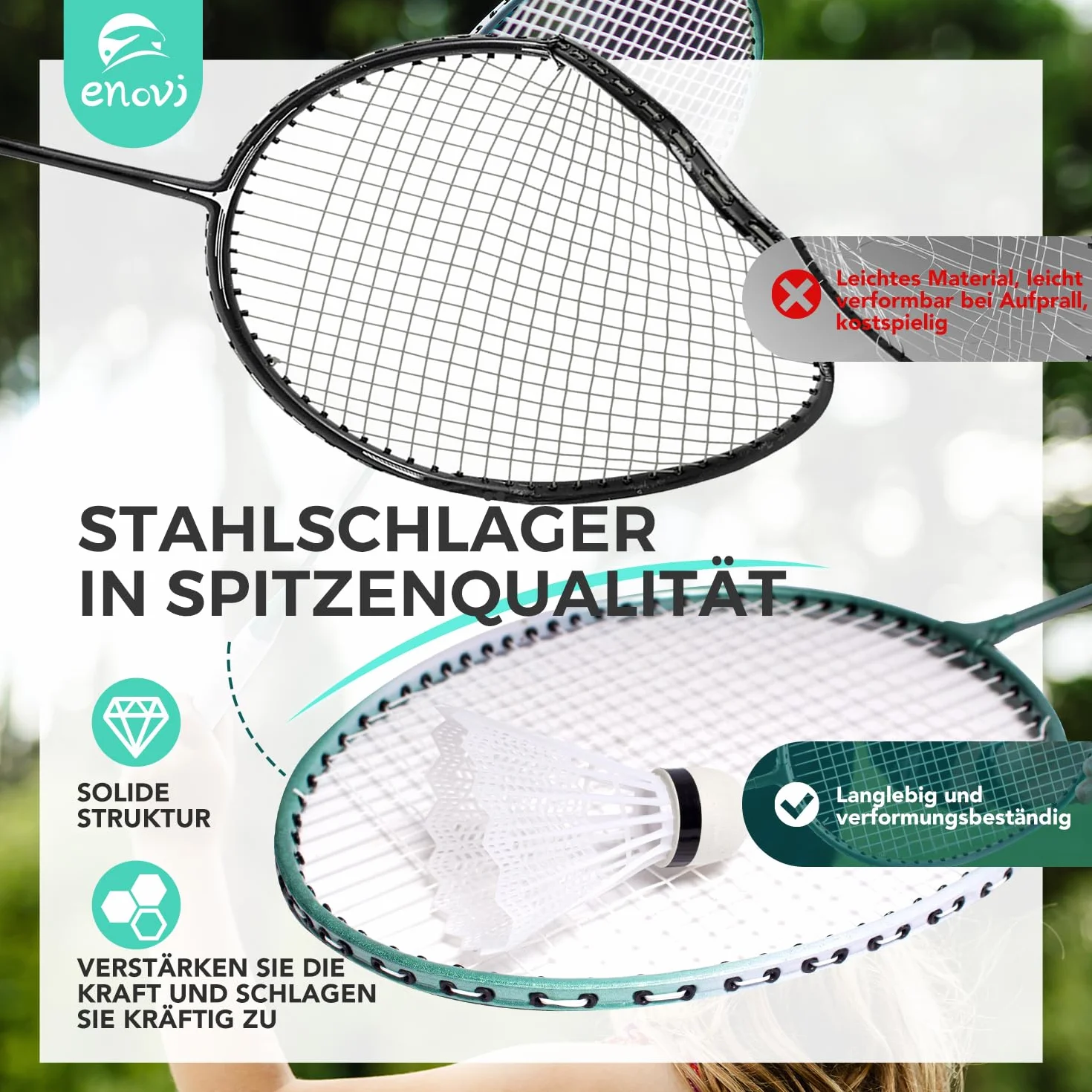 EasyGo Juego de Bádminton con 4 Raquetas, Red y 4 Volantes