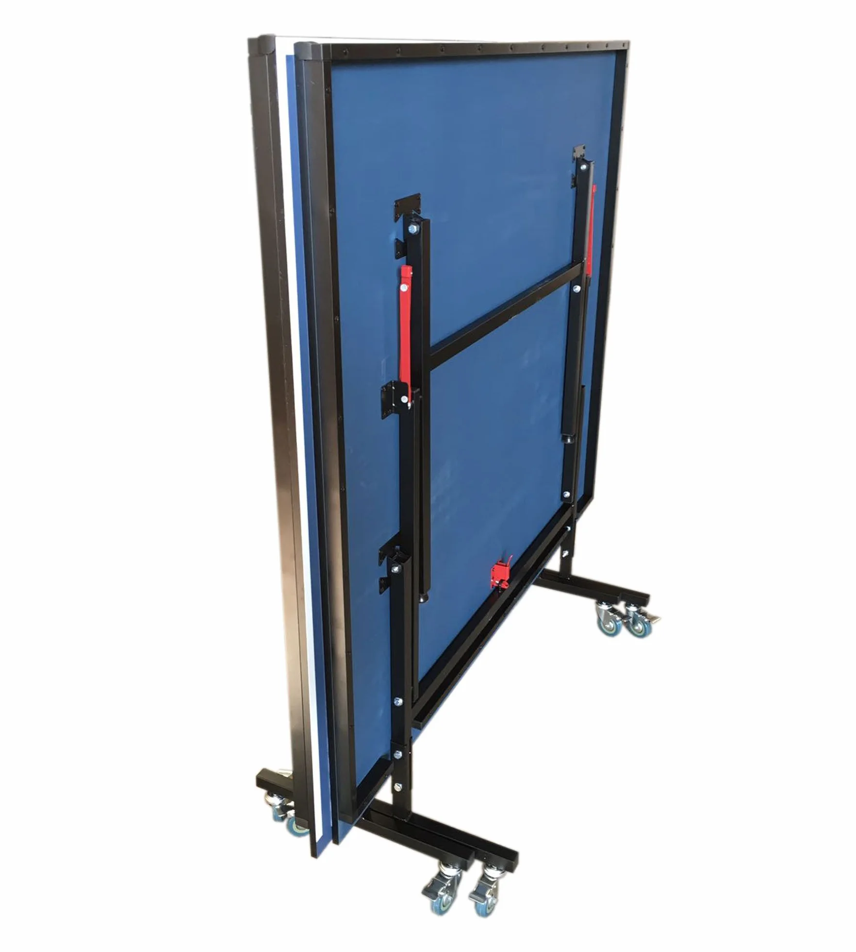 Mesa de tenis de mesa compacta azul para interiores