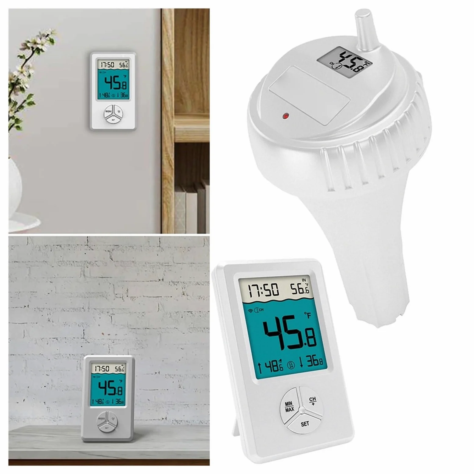 Termómetro Digital Inalámbrico For Piscina, Resistente Al Agua IPX8, Fácil De Leer, For Piscinas, Jacuzzis, Estanques Pequeños Y Acuarios Lectura Precisa De La Temperatura