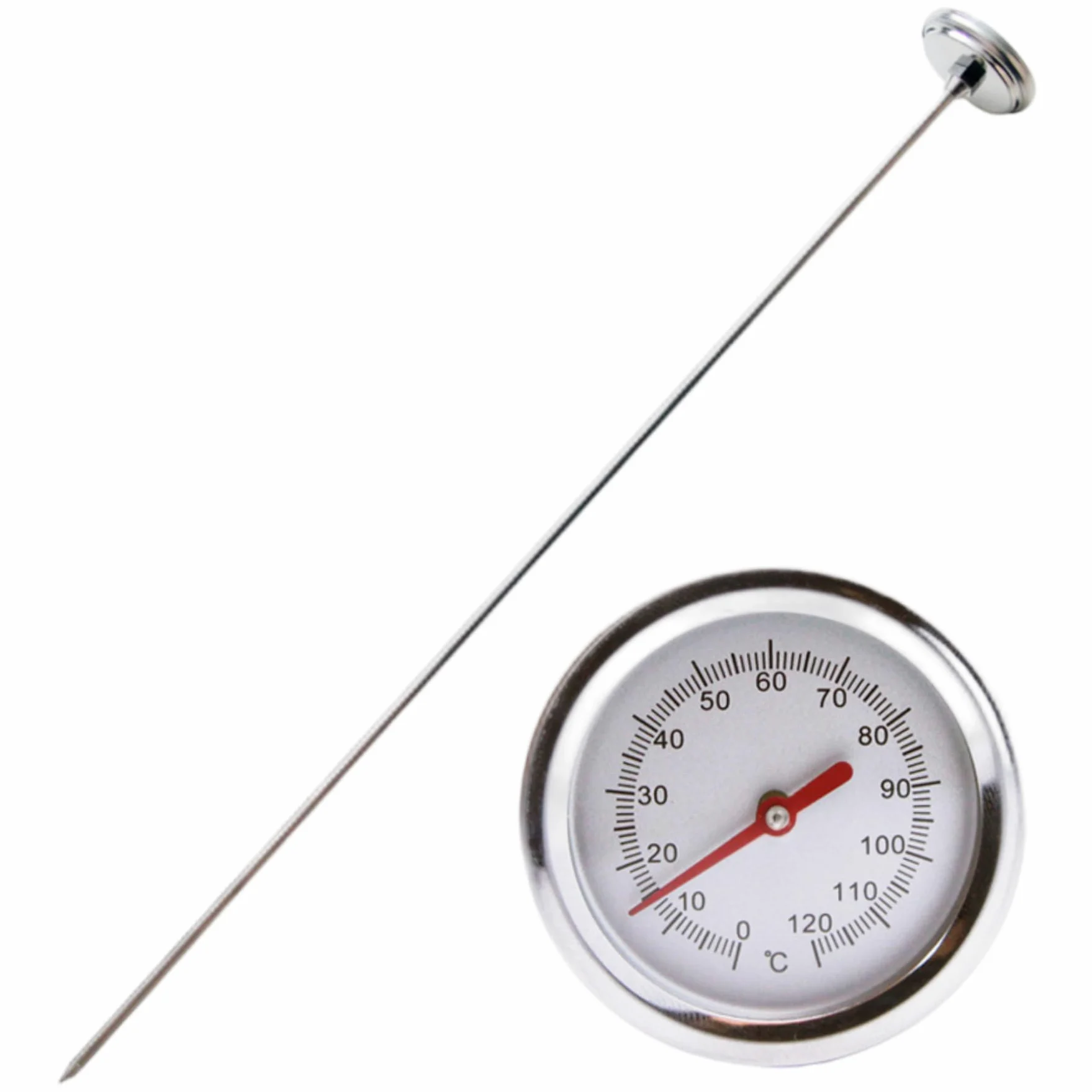 Termómetro de abono, termómetro de Suelo portátil de Acero Inoxidable con Esfera de 2 Pulgadas y vástago de 20 Pulgadas para Suelo, abono y jardín