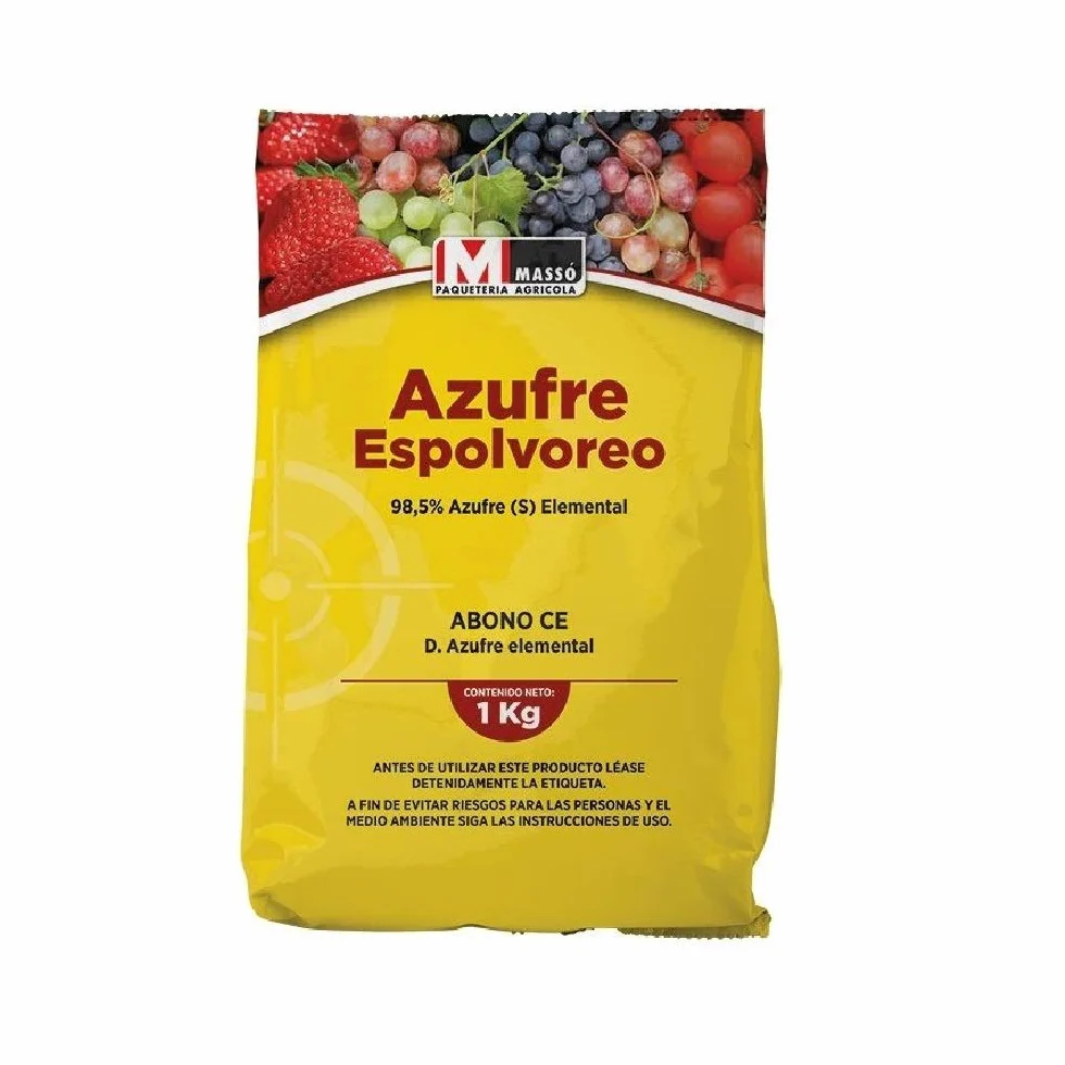 MASSÓ Azufre Espolvoreo 98,5% Abono CE, Bolsa 1 kg
