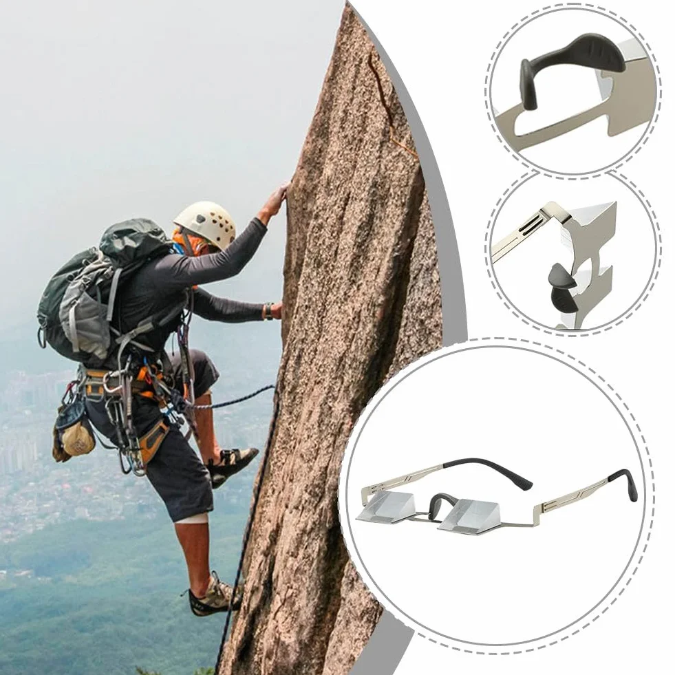 Gafas de Aseguramiento Prism - Lentes de cristal óptico 90° para protección del cuello, marco de titanio ligero, campo de visión amplio