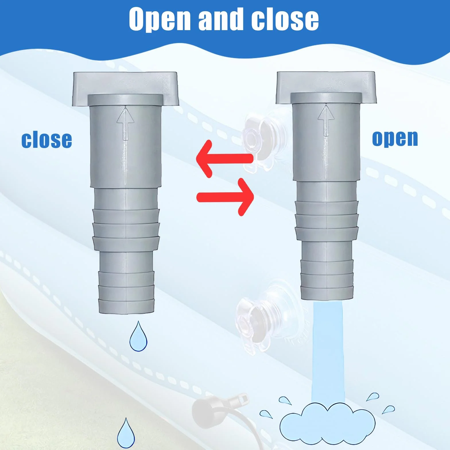 Forhome 2 Válvula de Cierre para Piscinas,Conexión de Manguera de 32 mm, Adaptador Manguera Piscina,Adaptador de Manguera de Piscina, Juego de conexión de Accesorios de Piscina de 32 mm