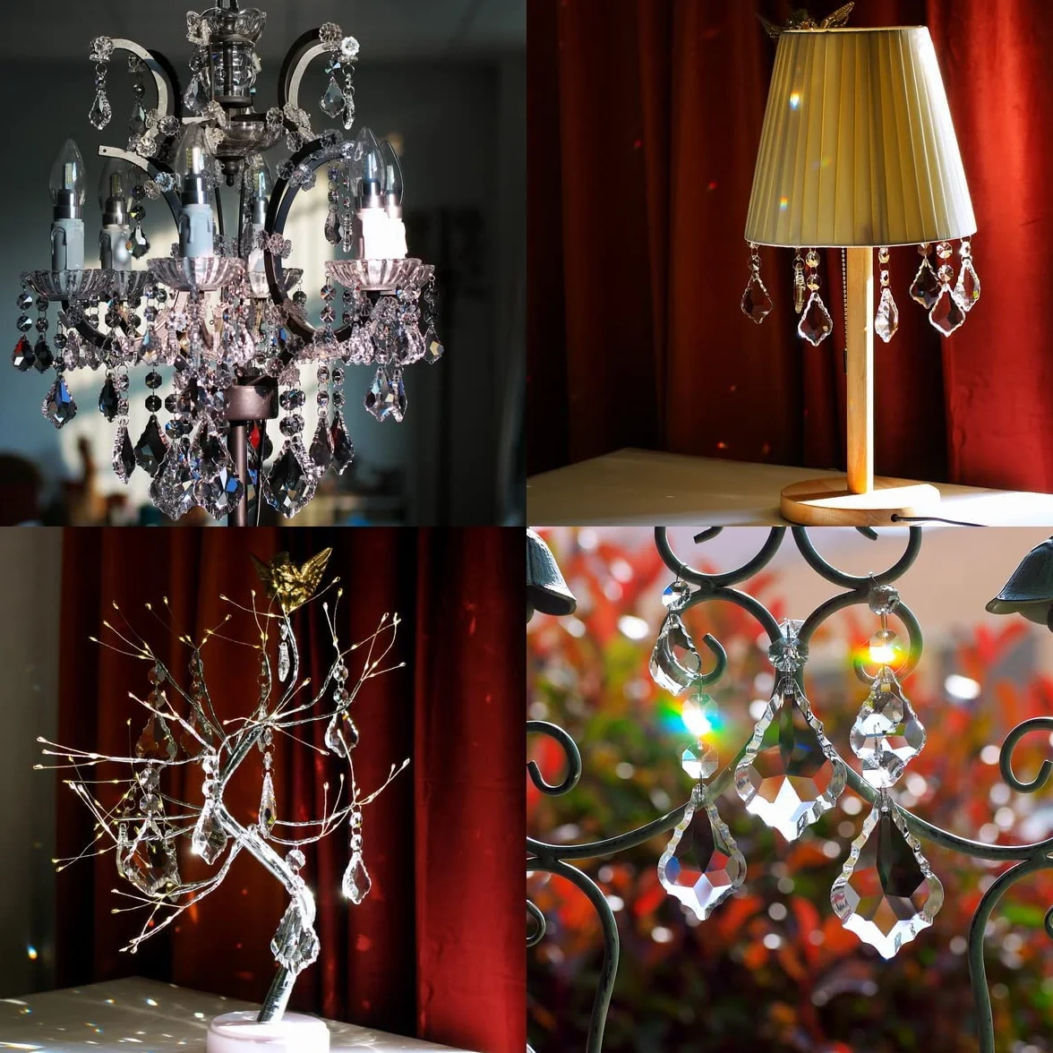 20 piezas de repuesto para lámpara de araña de cristal de hoja de arce, cuentas de cristal colgantes de 38 mm para decoración de boda, transparente