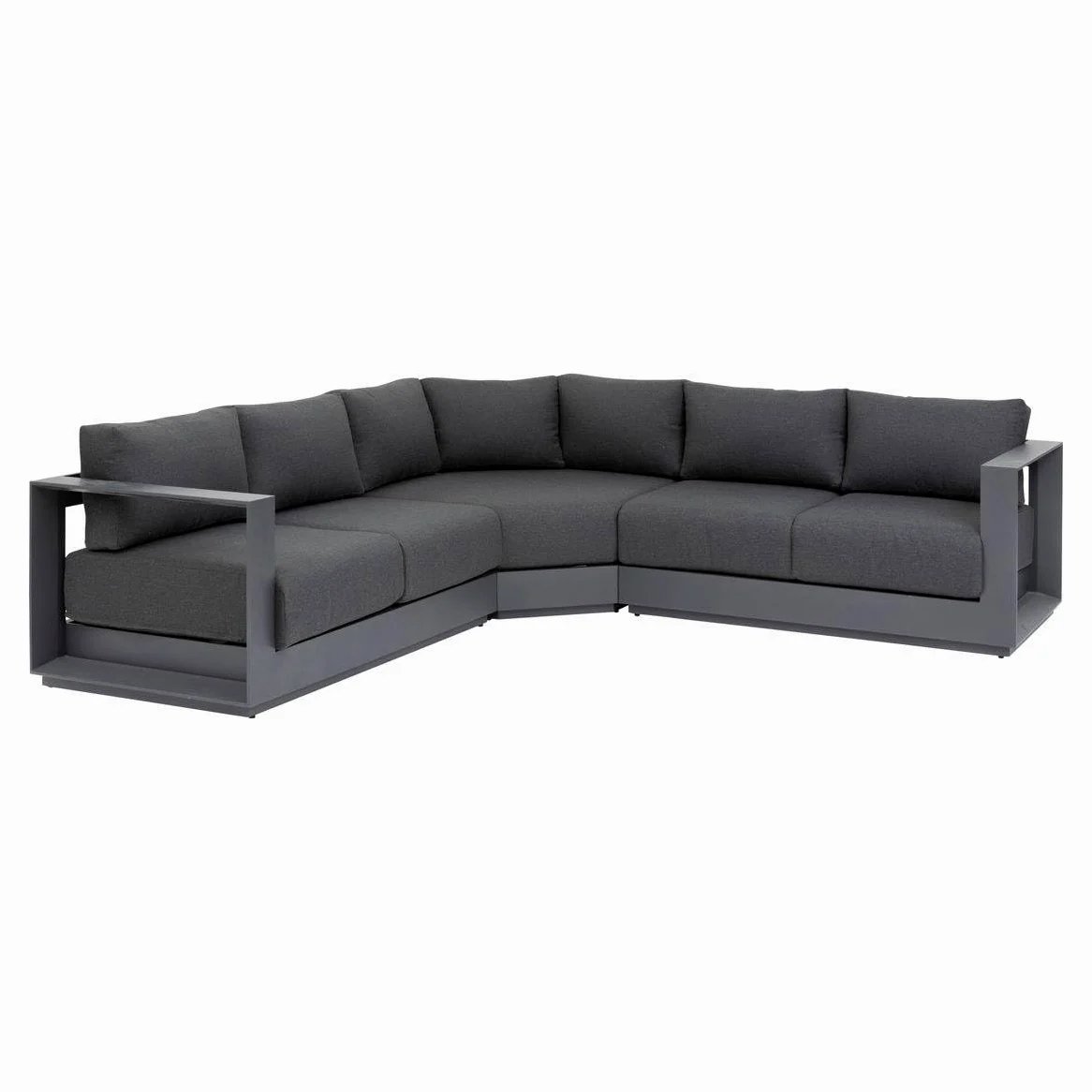 Hespéride - Conjunto de Muebles de jardín esquinero Allure Grafito 5 plazas de Aluminio y poliéster