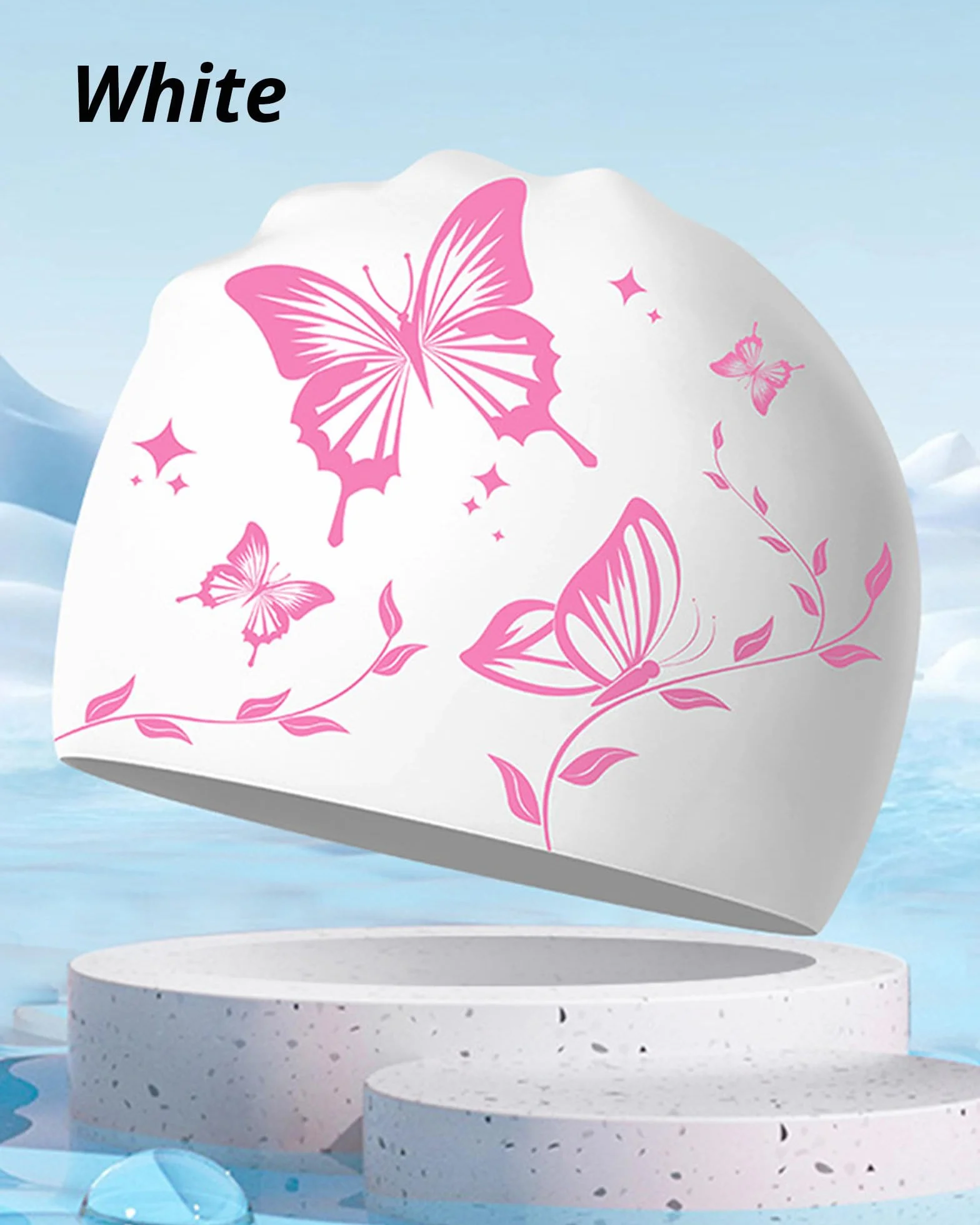 Gorro Natación Mujer Silicona Antideslizante Piscina