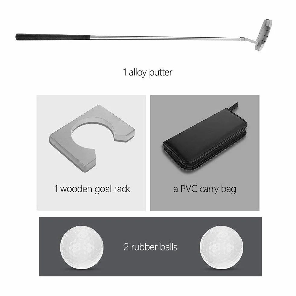 Golf Putting Kit, Juego de Putter de Entrenamiento Portátil, Regalo de Golf de Interior
