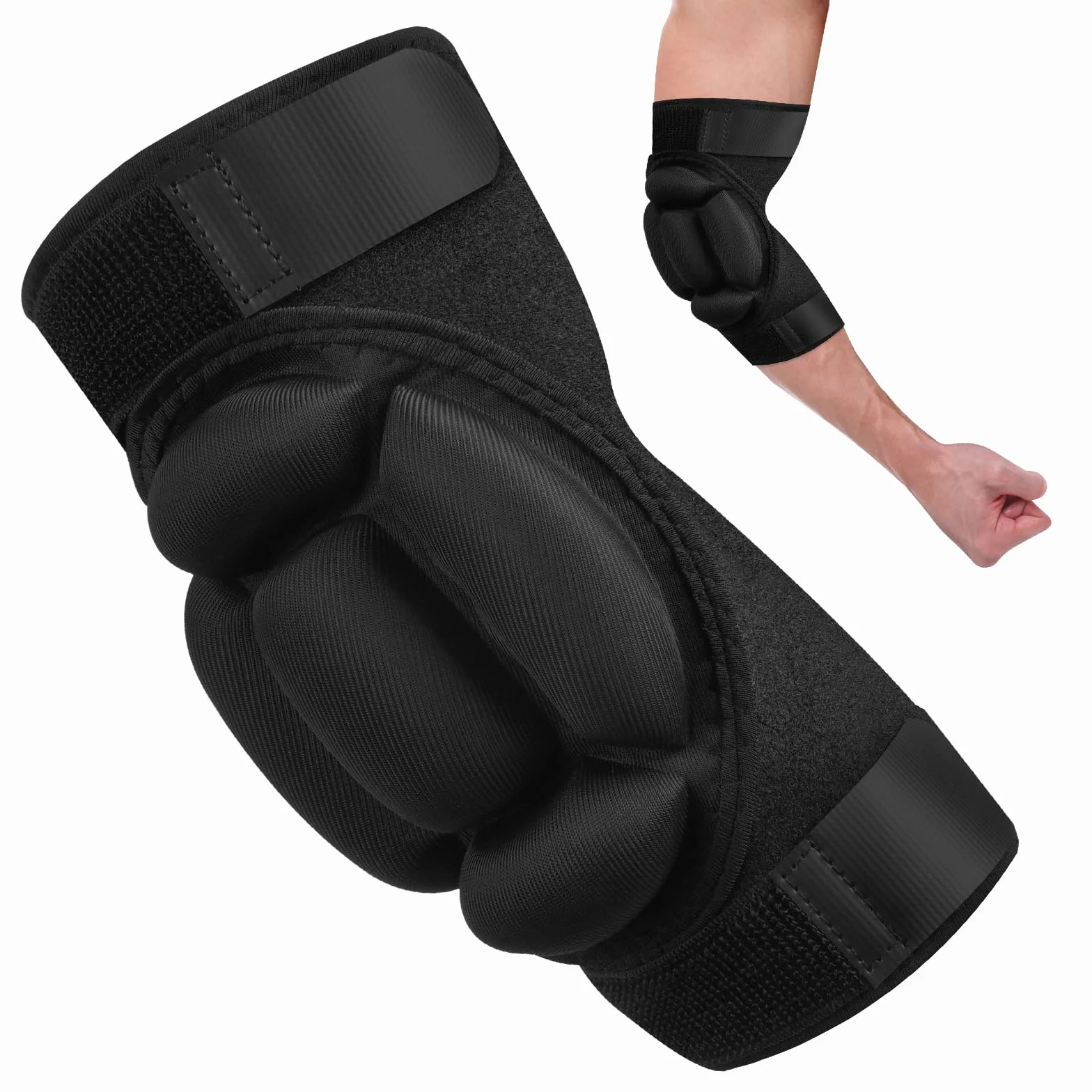 Flintronic 1 Par Coderas Deportivas Esponja Respirable Elástico para MMA, Ciclismo, Baloncesto