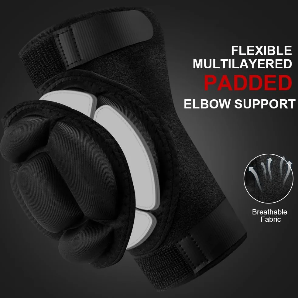 Flintronic 1 Par Coderas Deportivas Esponja Respirable Elástico para MMA, Ciclismo, Baloncesto