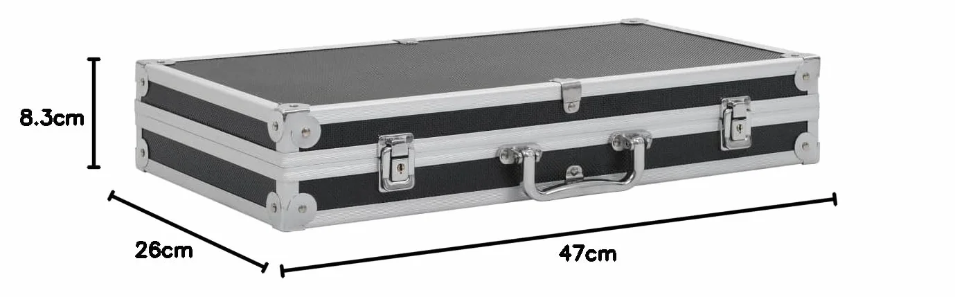 vidaXL Maletín para Armas de Aluminio y ABS con Cerradura Llaves Negro