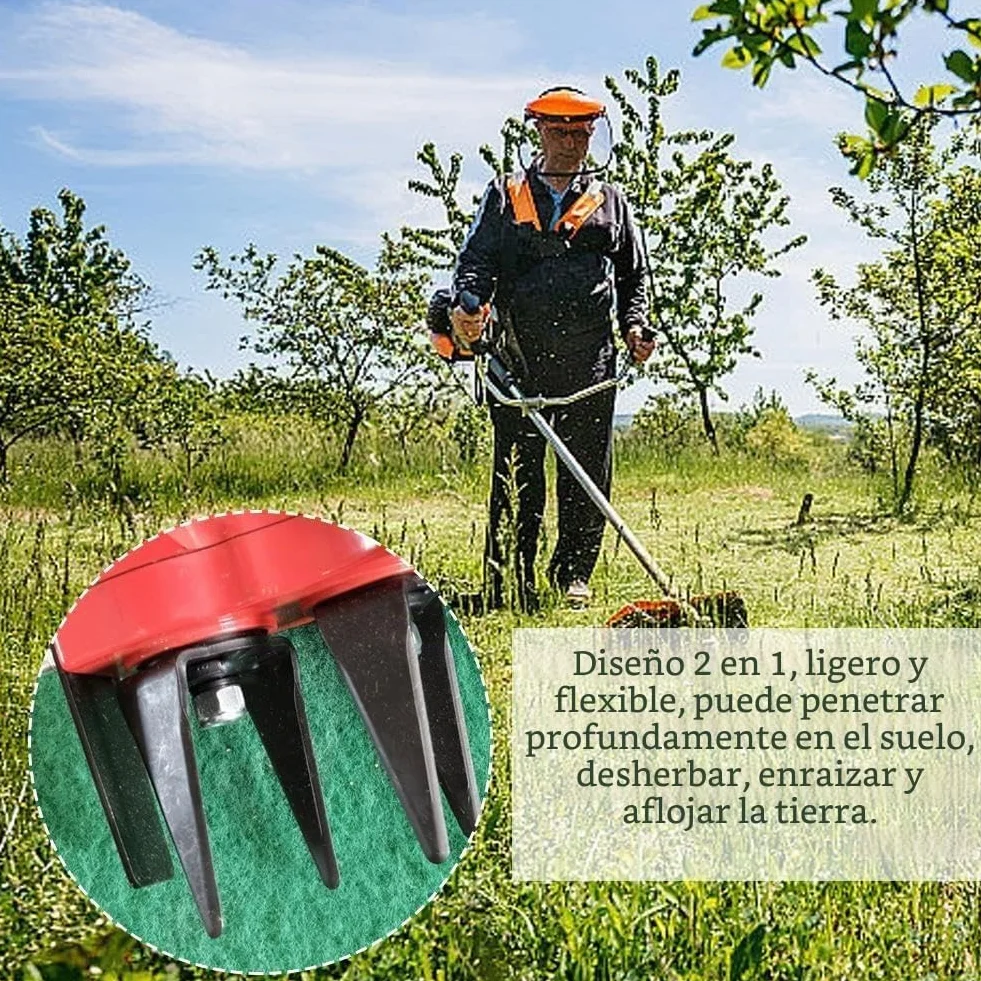 Herramienta de eliminación de malezas y cultivadora giratoria, 2 en 1, desbrozador de jardín, hierba desmenuzadora, cultivador de tierra