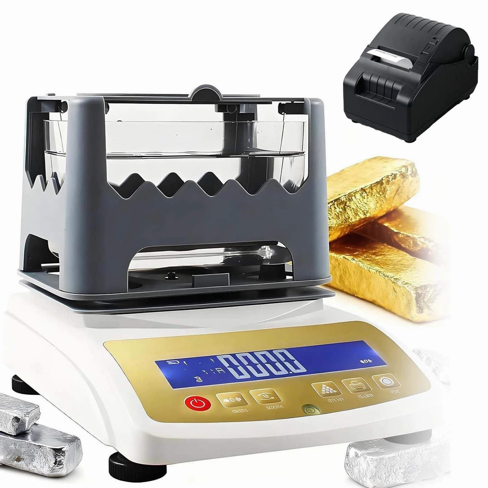 Máquina probadora digital de oro y plata con medidor de densidad, pruebas no destructivas, resultados de prueba imprimibles, ideal para pruebas de oro, plata y jade