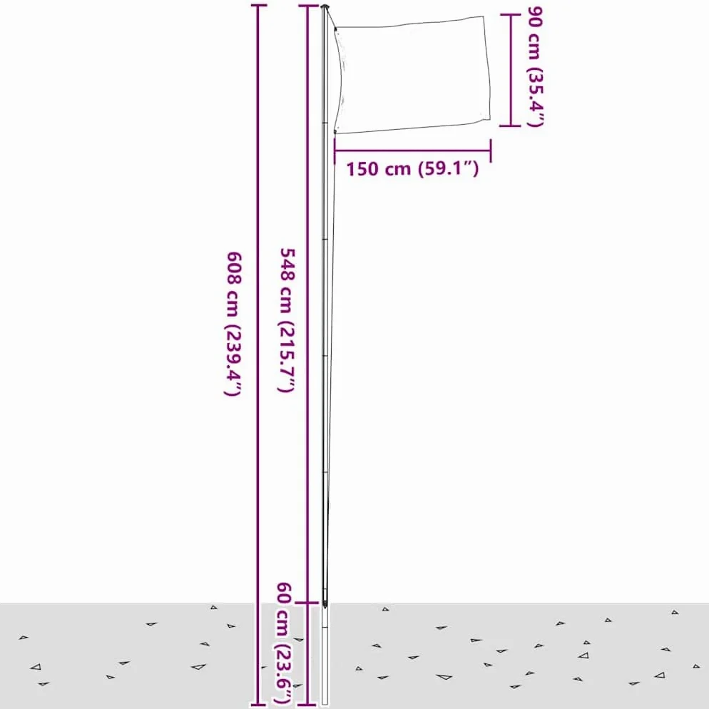 Genérico Mástil de Bandera Modular Aluminio Plateado 6,23 m,Casa y jardín,Decoración,Banderas y Mangas de viento-153562