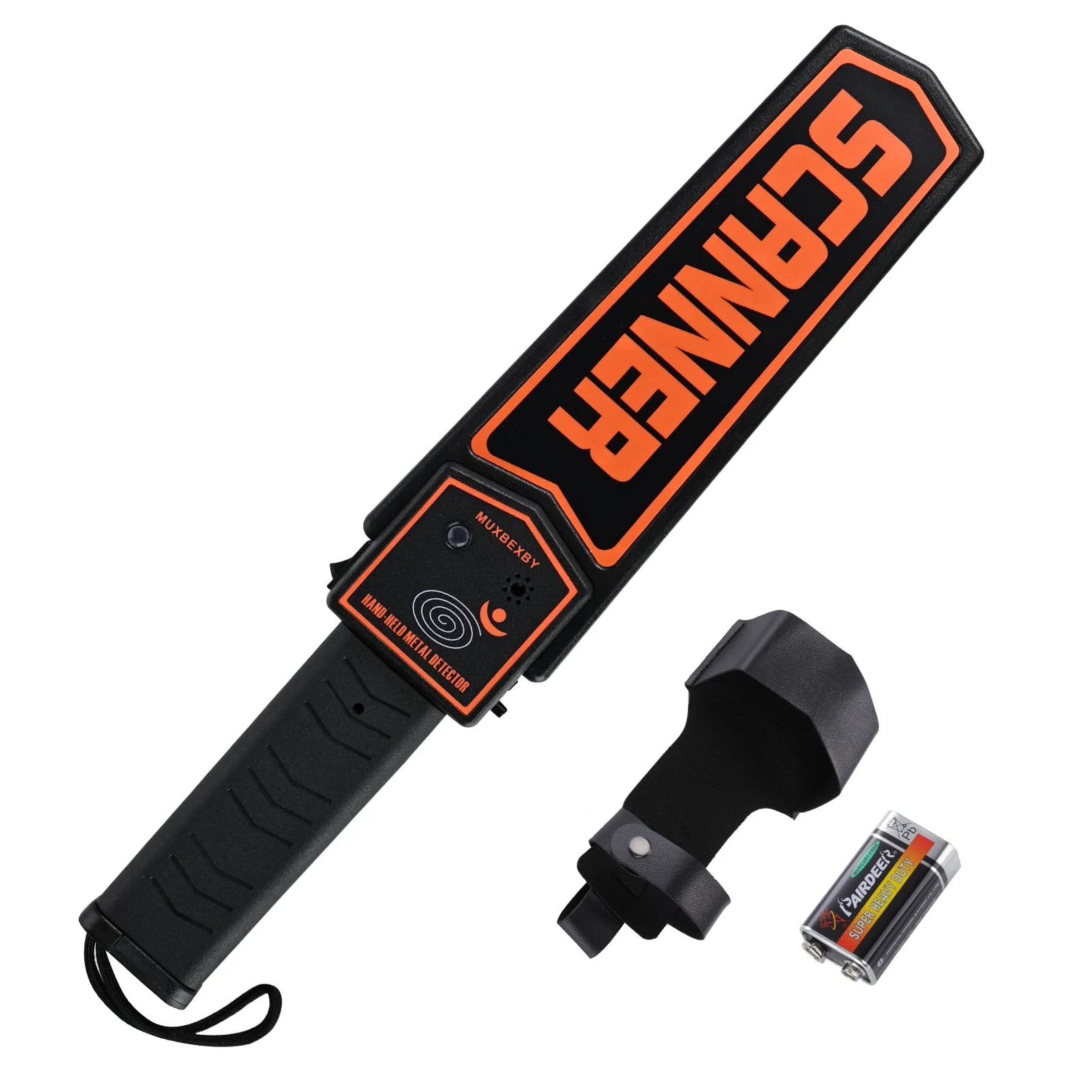 Escáner de metales de seguridad profesional, varita detector de metales de mano para adultos, escaneo de sensibilidad ajustable, con batería de 9 V, comprobación de metales portátil de alta seguridad