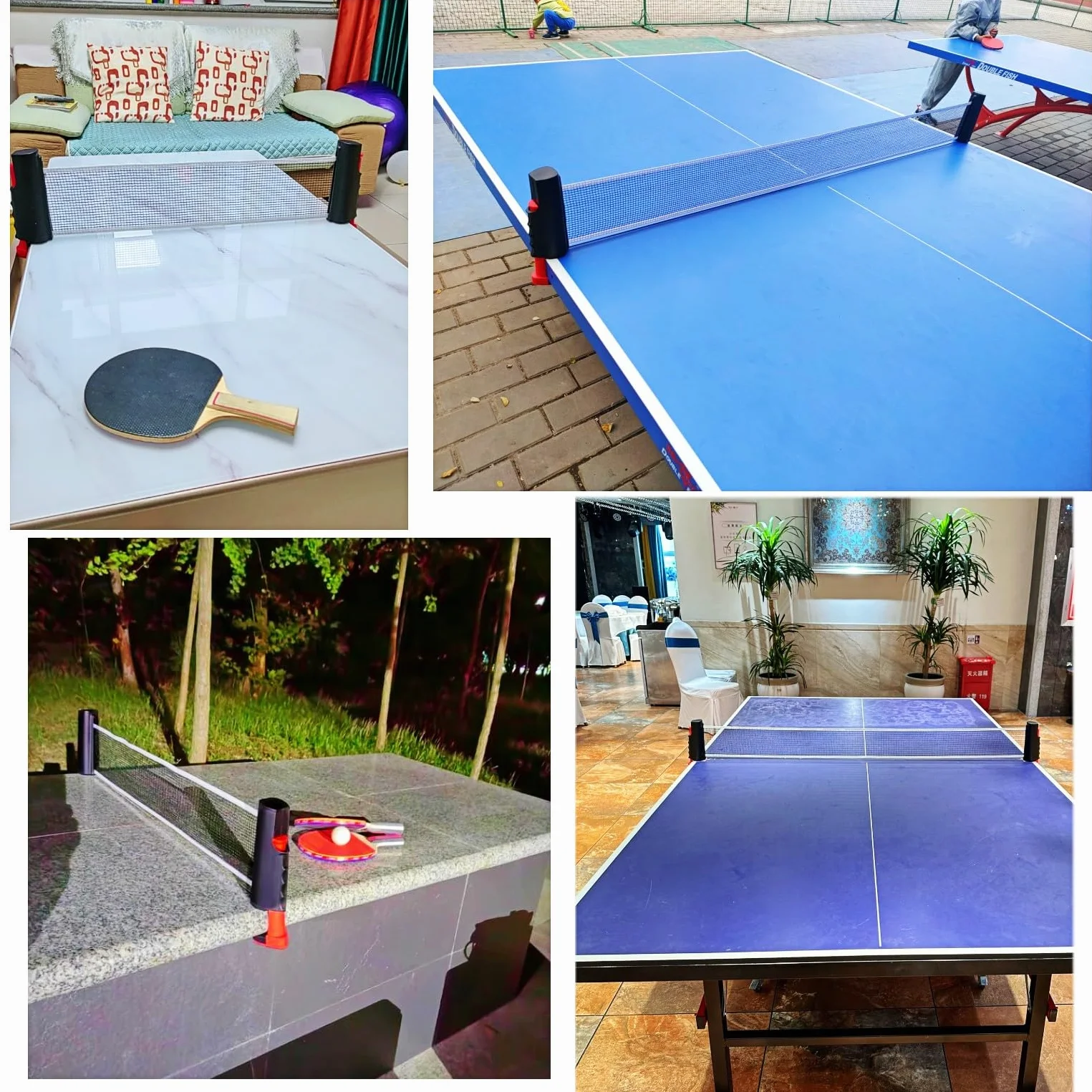 Red de tenis de mesa retráctil 165 cm, soporte de abrazadera para mesa de ping pong