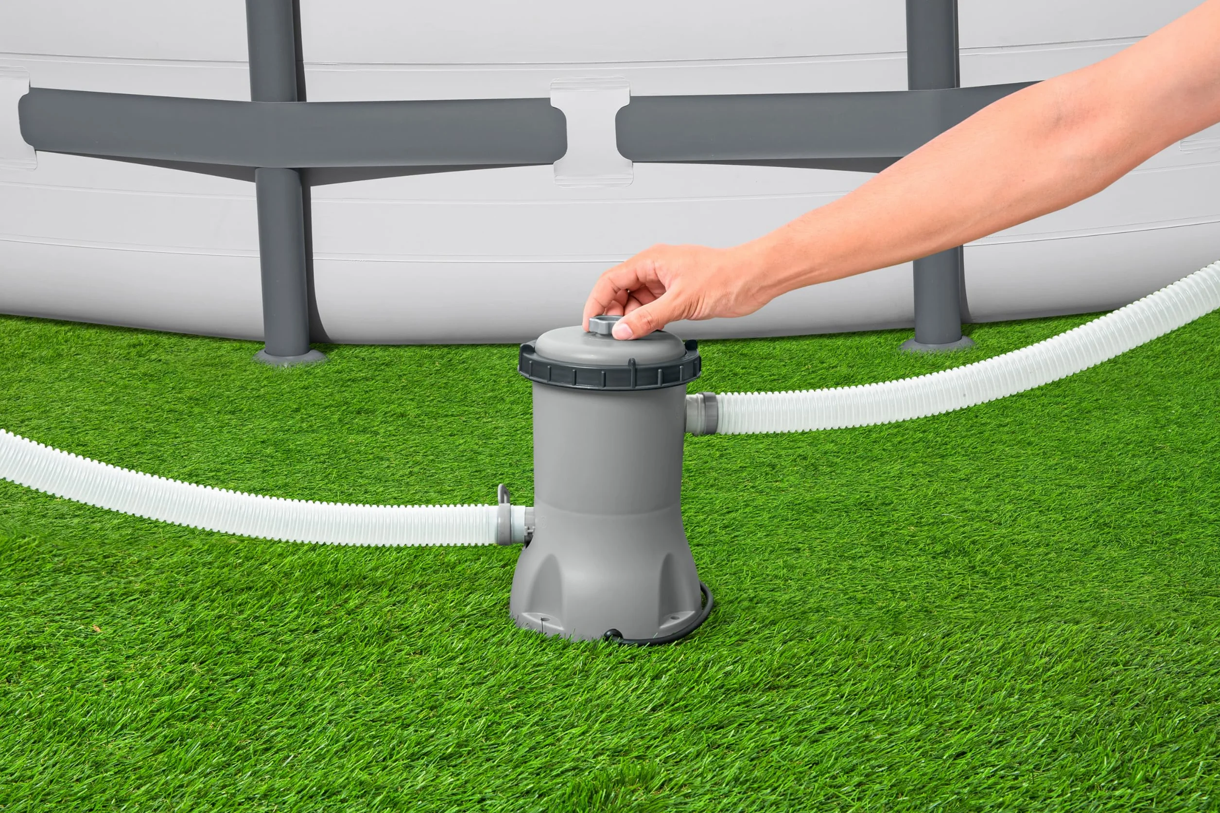 BESTWAY Depuradora de Filtro de Cartucho de 2.006 litros/hora 18,5x17,5x27,5 cm Gris