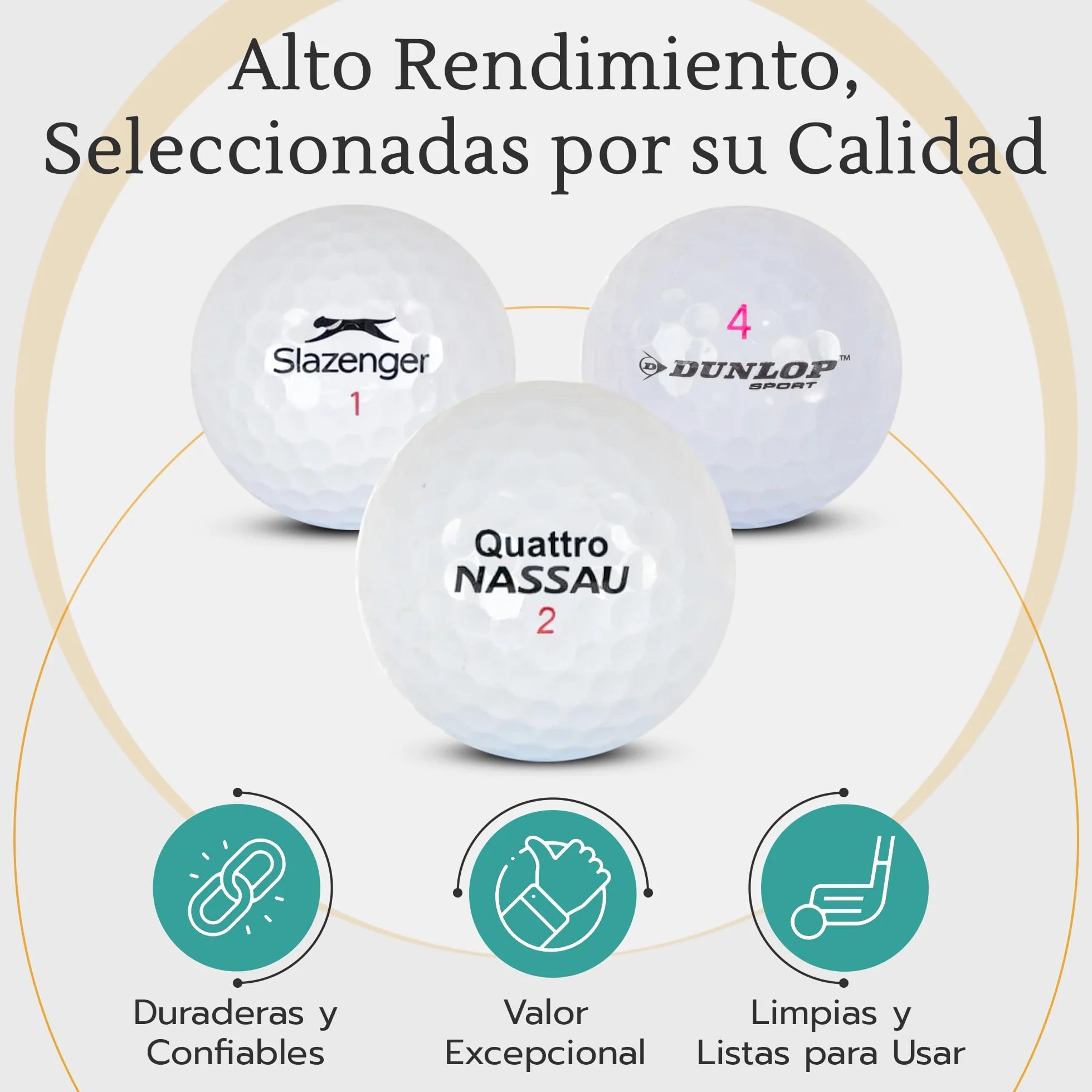 Pelotas de Golf Recuperadas 50 Unidades Mezcla de Marcas Económicas