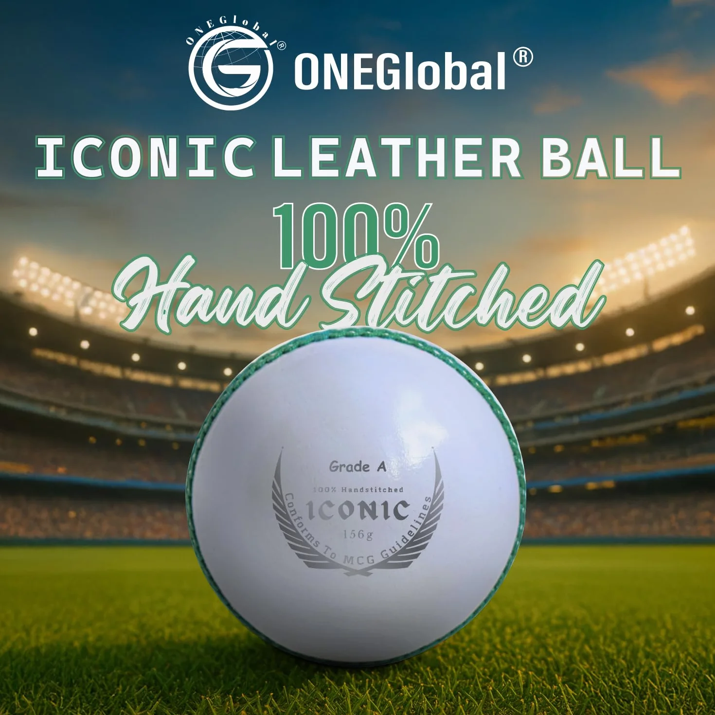 Icónica pelota de críquet de cuero cosida a mano 156 g impermeable 4 piezas