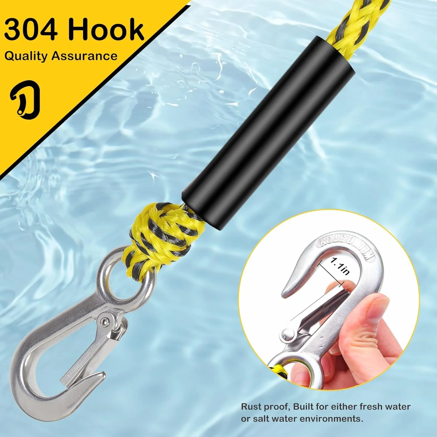 Arnés de remolque resistente para deportes acuáticos con anillos en D, barco, tubo, esquí acuático, wakeboard