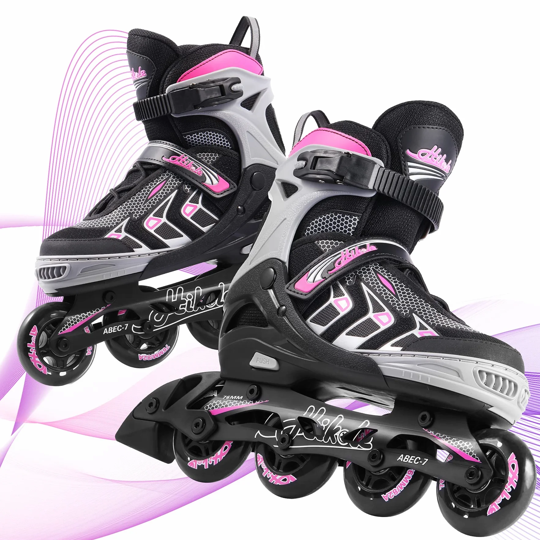 Hikole Adjustable Inline Skates Size 4-16 for Women Men Teens Beginners