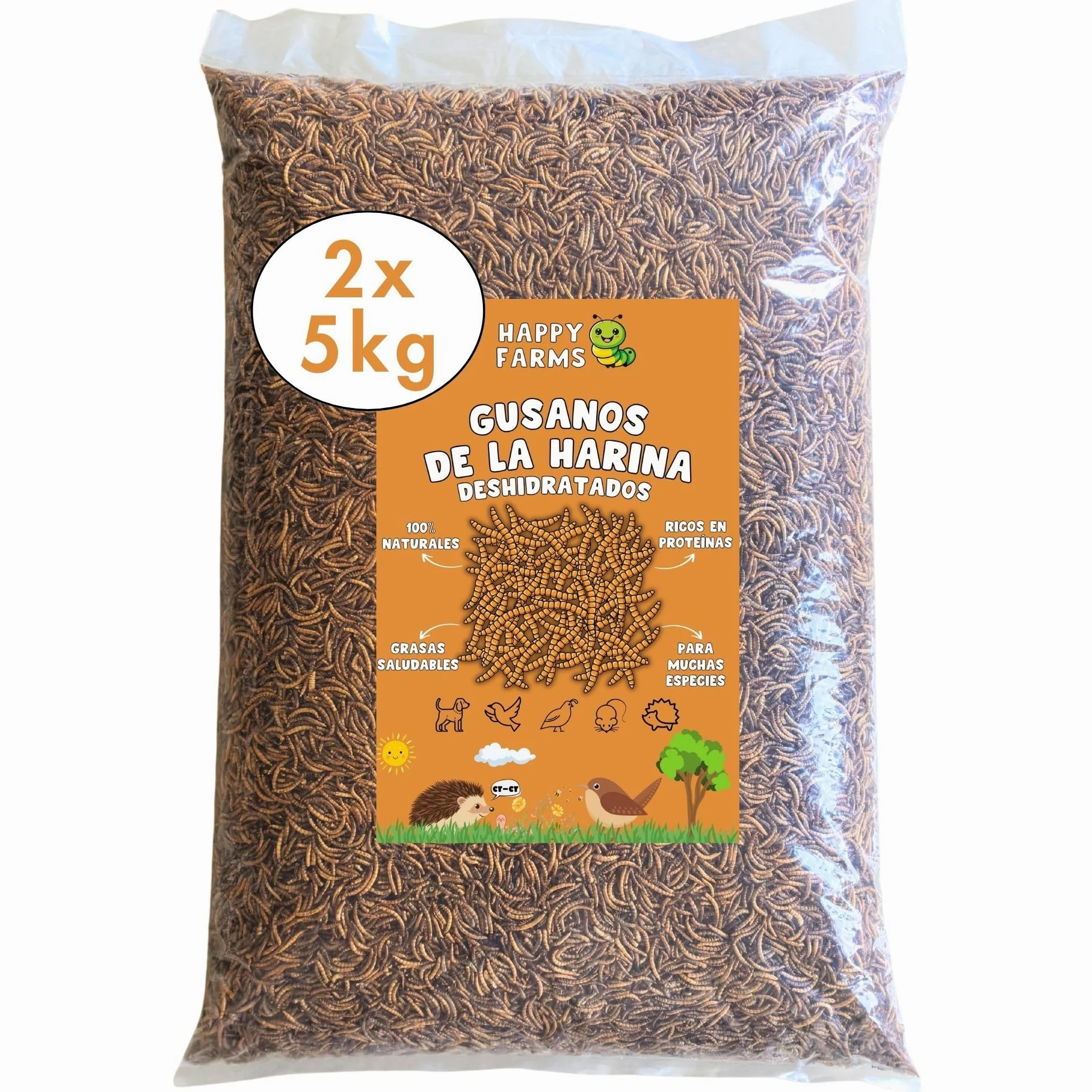Gusanos de la Harina Deshidratados 10 kg – para Erizos, Pájaros y Gallinas – Ricos en Proteínas