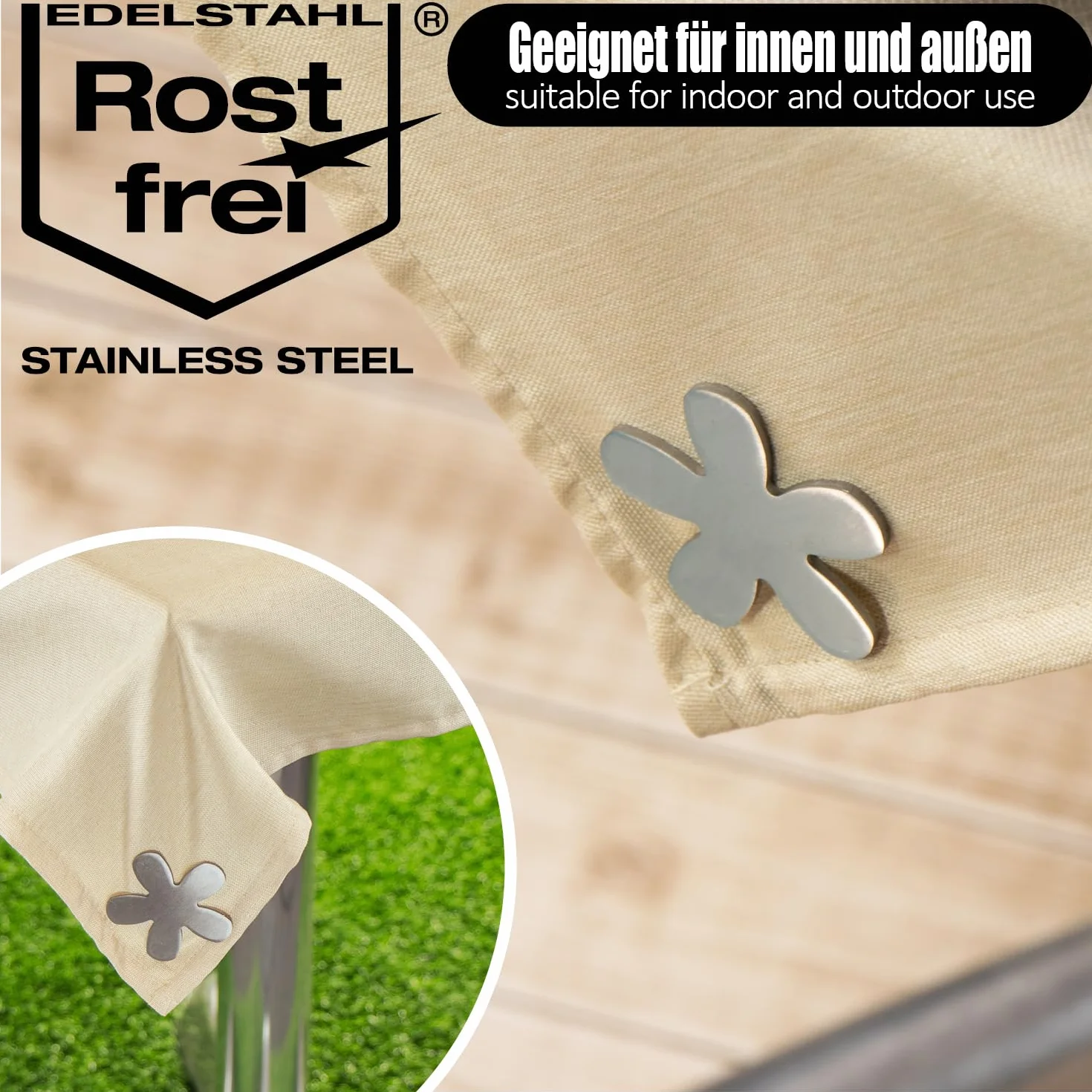 com-four® 4X Pesos Mantel magnéticos Acero Inoxidable - Pinzas Pesadas con imán - Clips sujeción Mesa