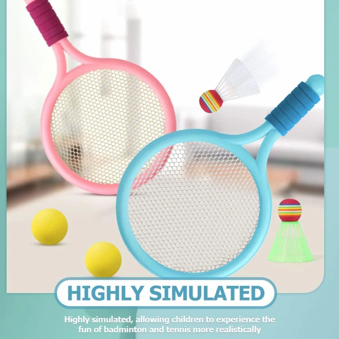 Juego de Raquetas de Tenis y Bádminton para Niños, Set Ligero para Exteriores