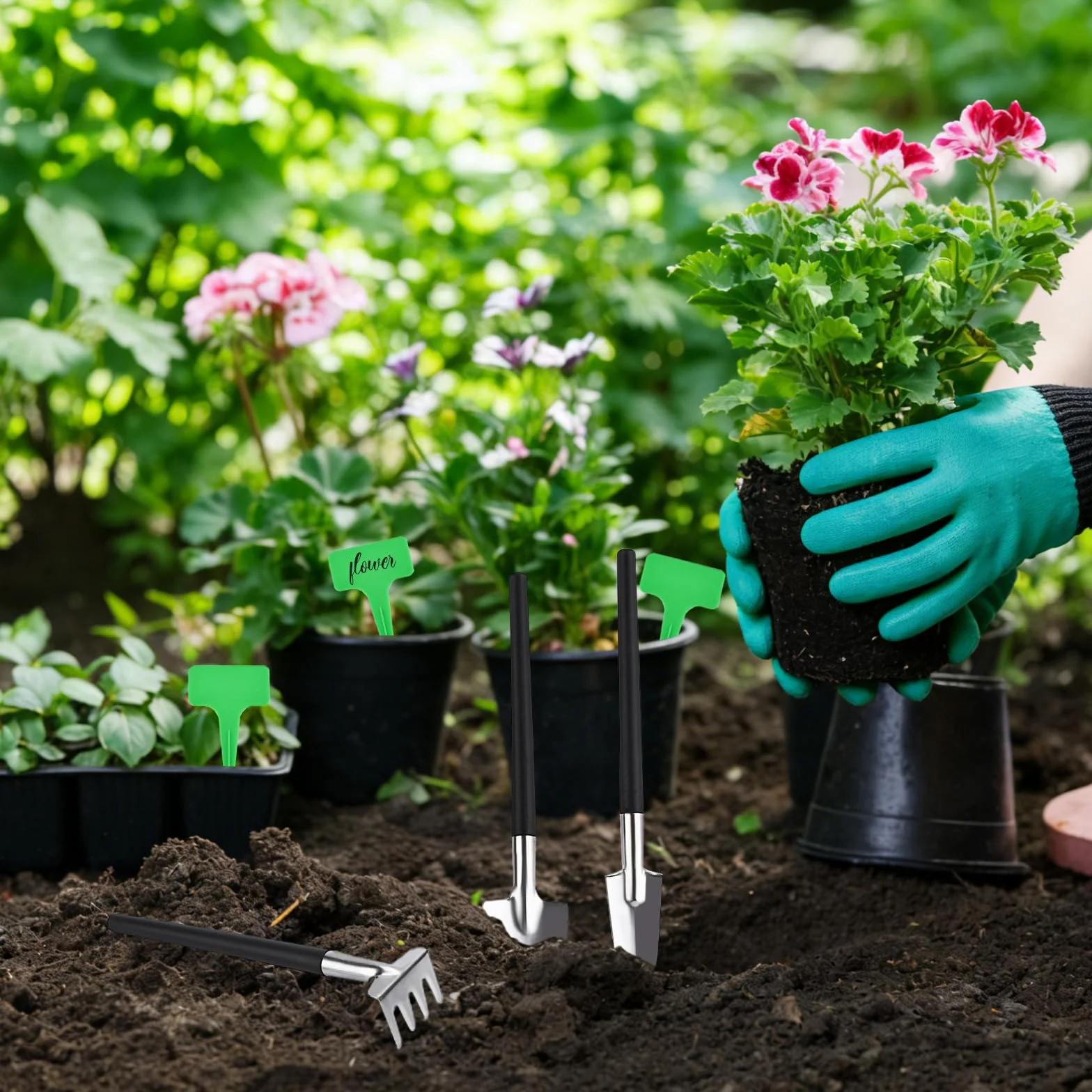 Juego de Herramientas Jardineria, 28 Piezas Kit Bonsai Incluyen Tijeras, Alambre, Mini Rastrillo, Pala y Tijeras de Podar, Las Suculentas Herramienta para Jardineria Casera y Plantas de Balcón