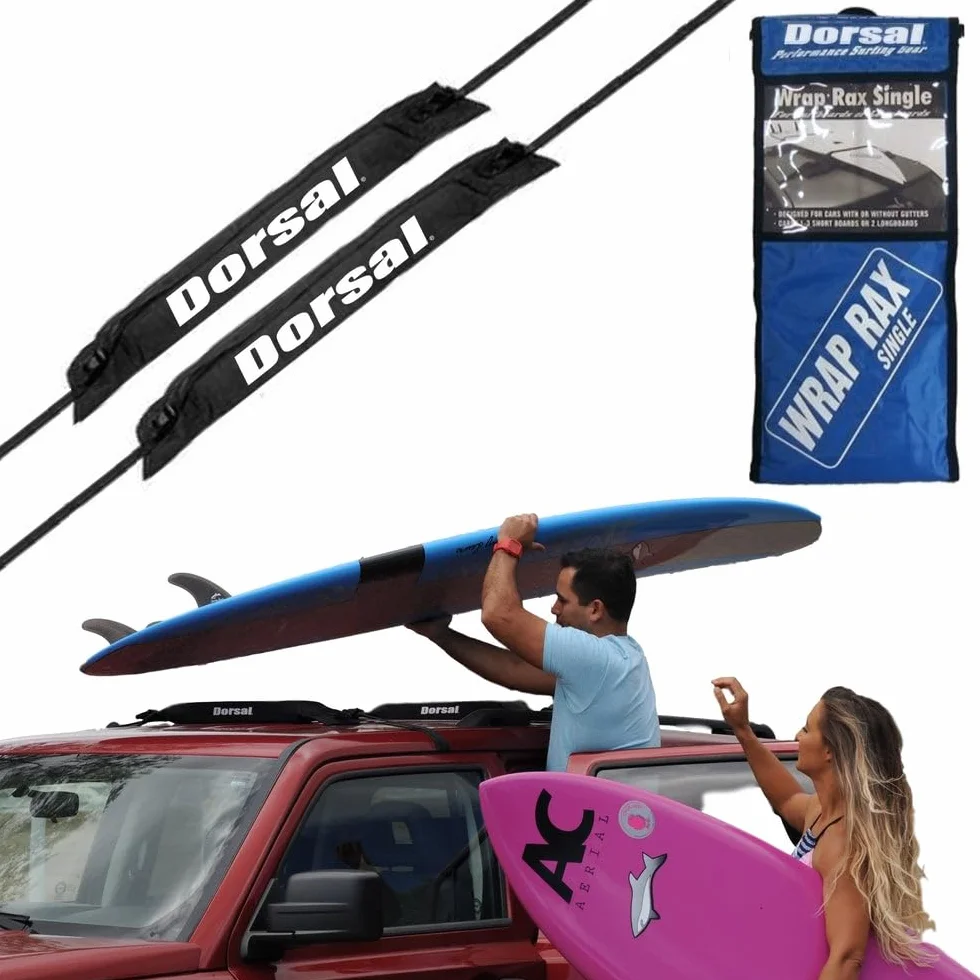 Dorsal Universal Soft Roof Racks with Tie Down Straps for Surfboards Kayak Canoe 20" Black